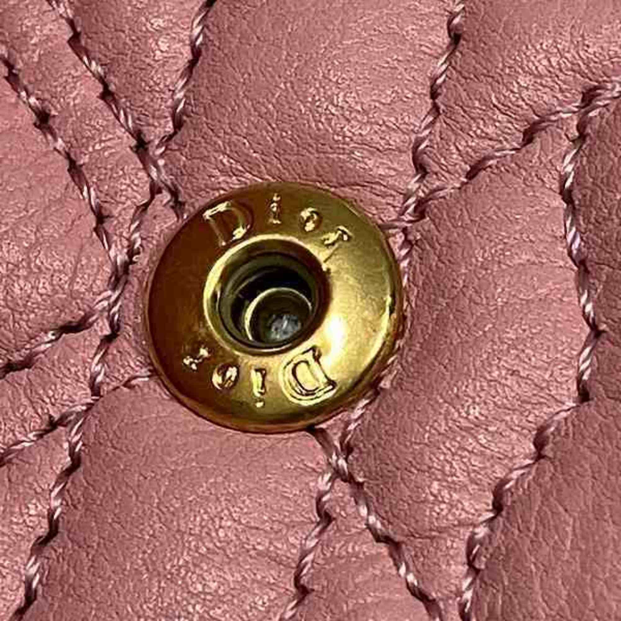 Christian Dior Pink Leather Wallet (Tri-Fold) ()