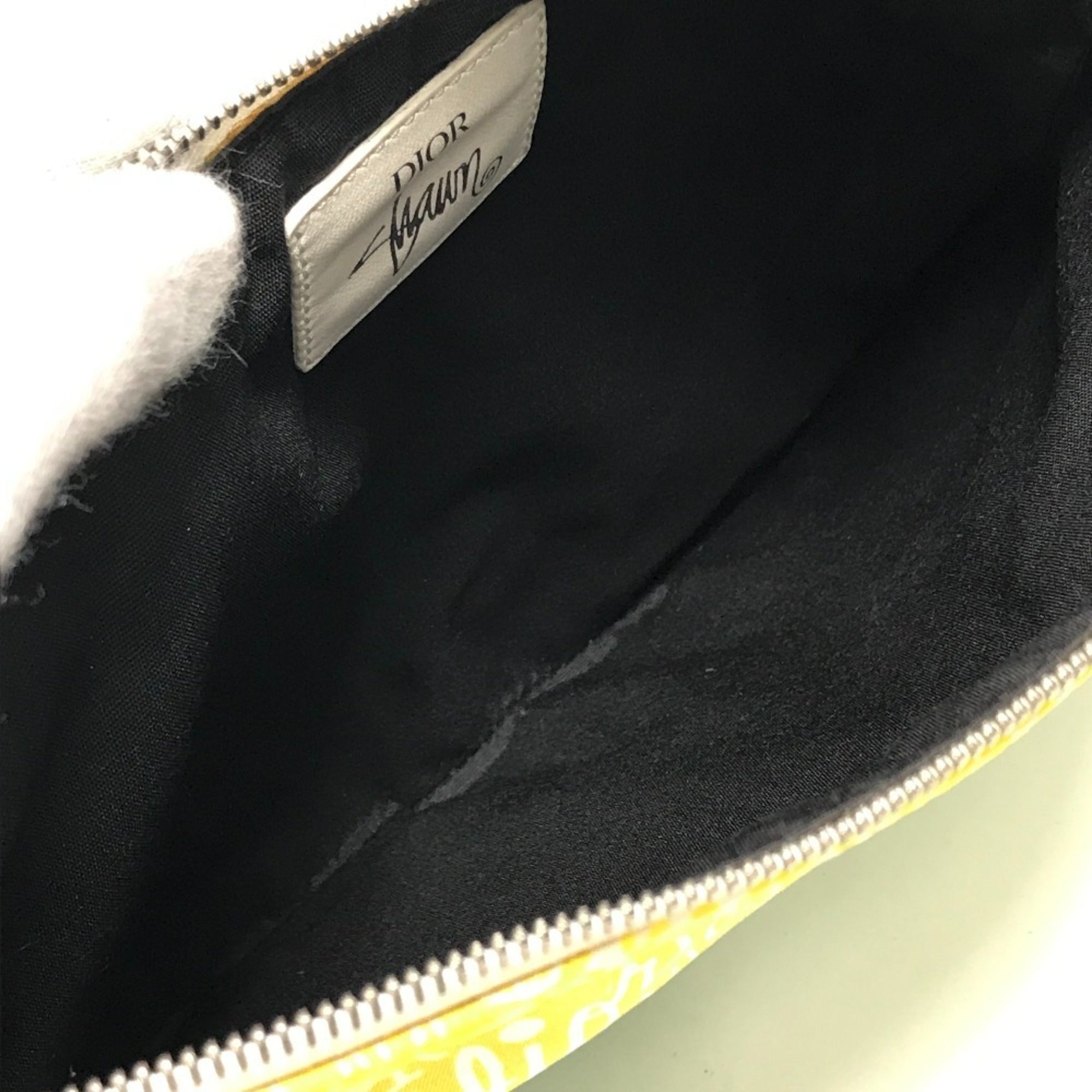 Christian Dior Green Yellow Nylon Clutch Bag Pouch ()