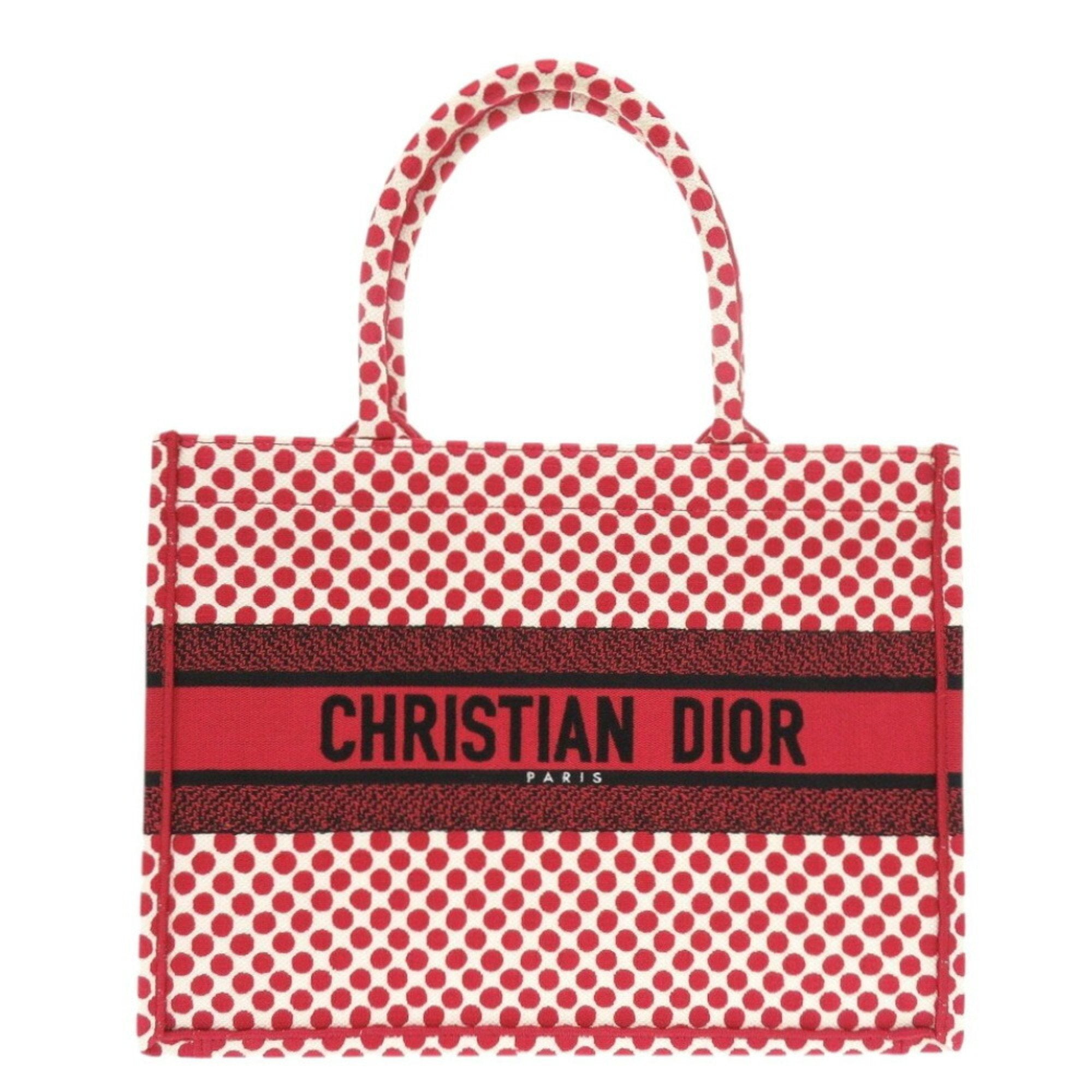 Christian Dior Red Color Canvas Tote Bag ()
