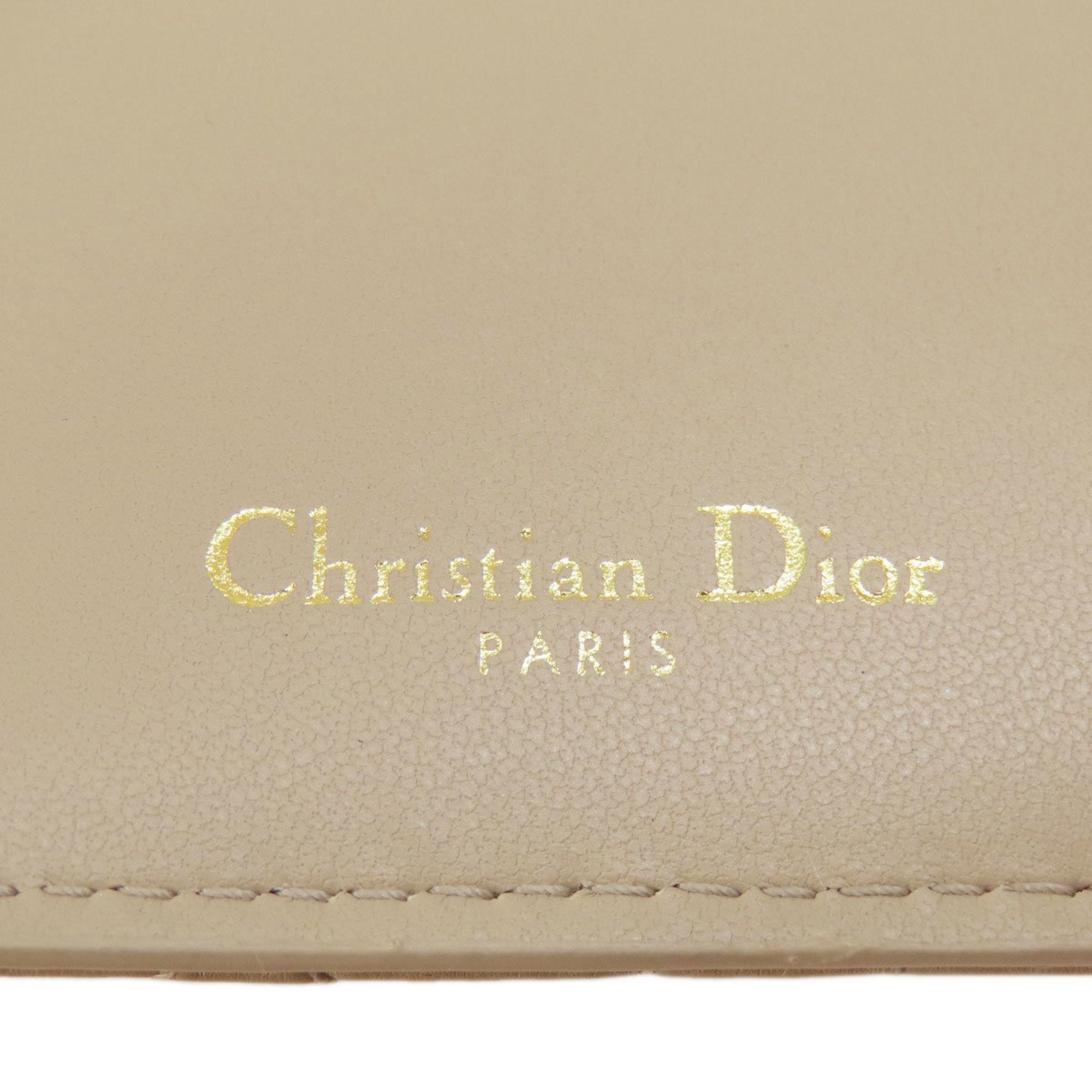 Christian Dior Beige Leather Wallet (Bi-Fold) ()