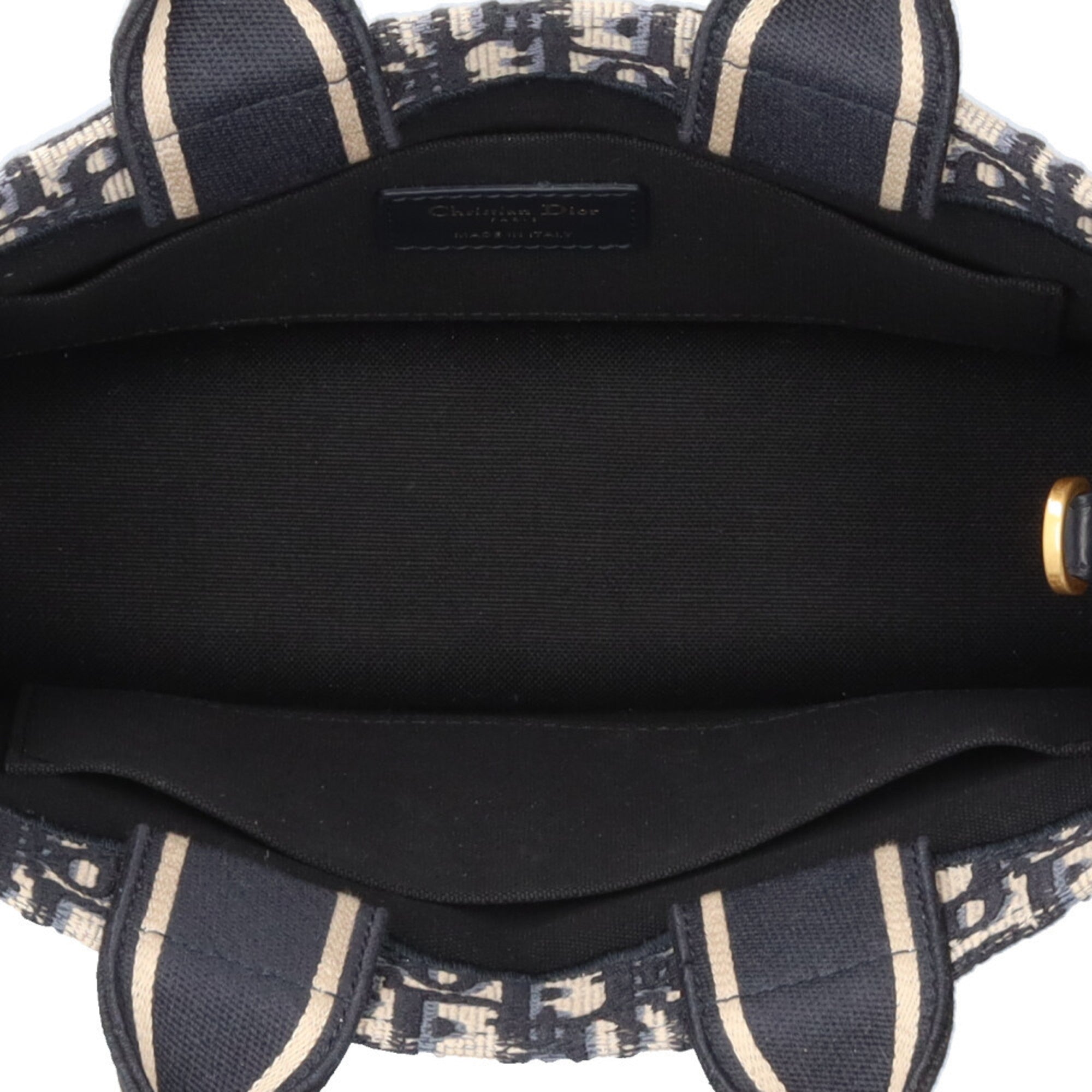 Christian Dior Navy Canvas Leather Handbag Shoulder Bag ()