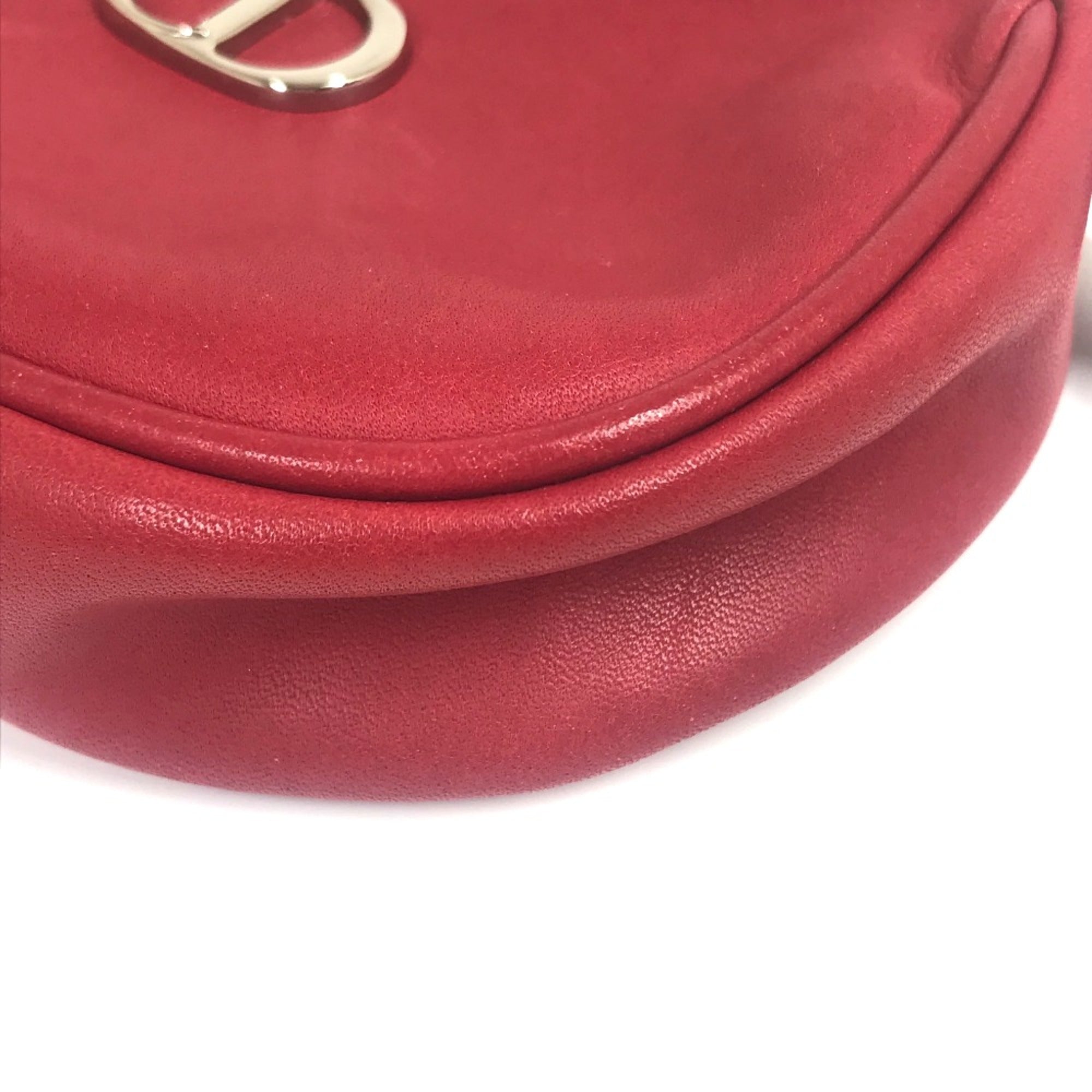 Christian Dior Red Leather Shoulder Bag ()