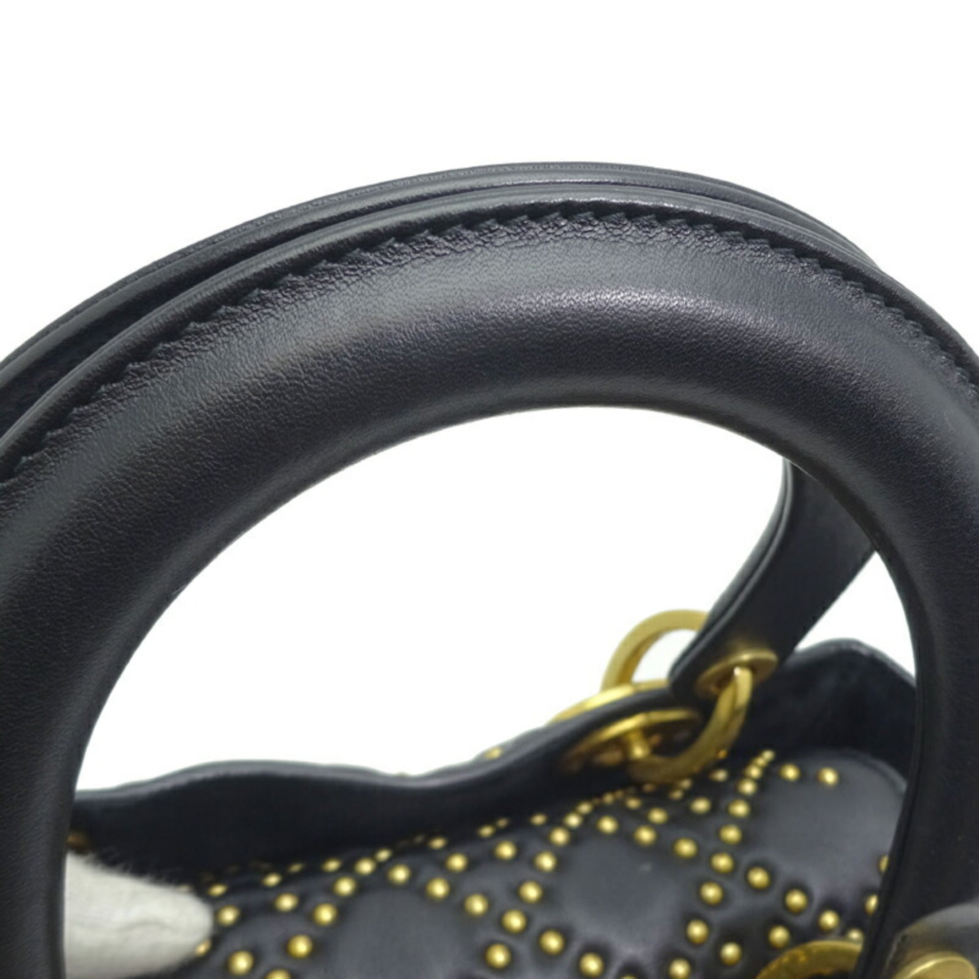 Christian Dior Lady Dior Black Leather Handbag ()