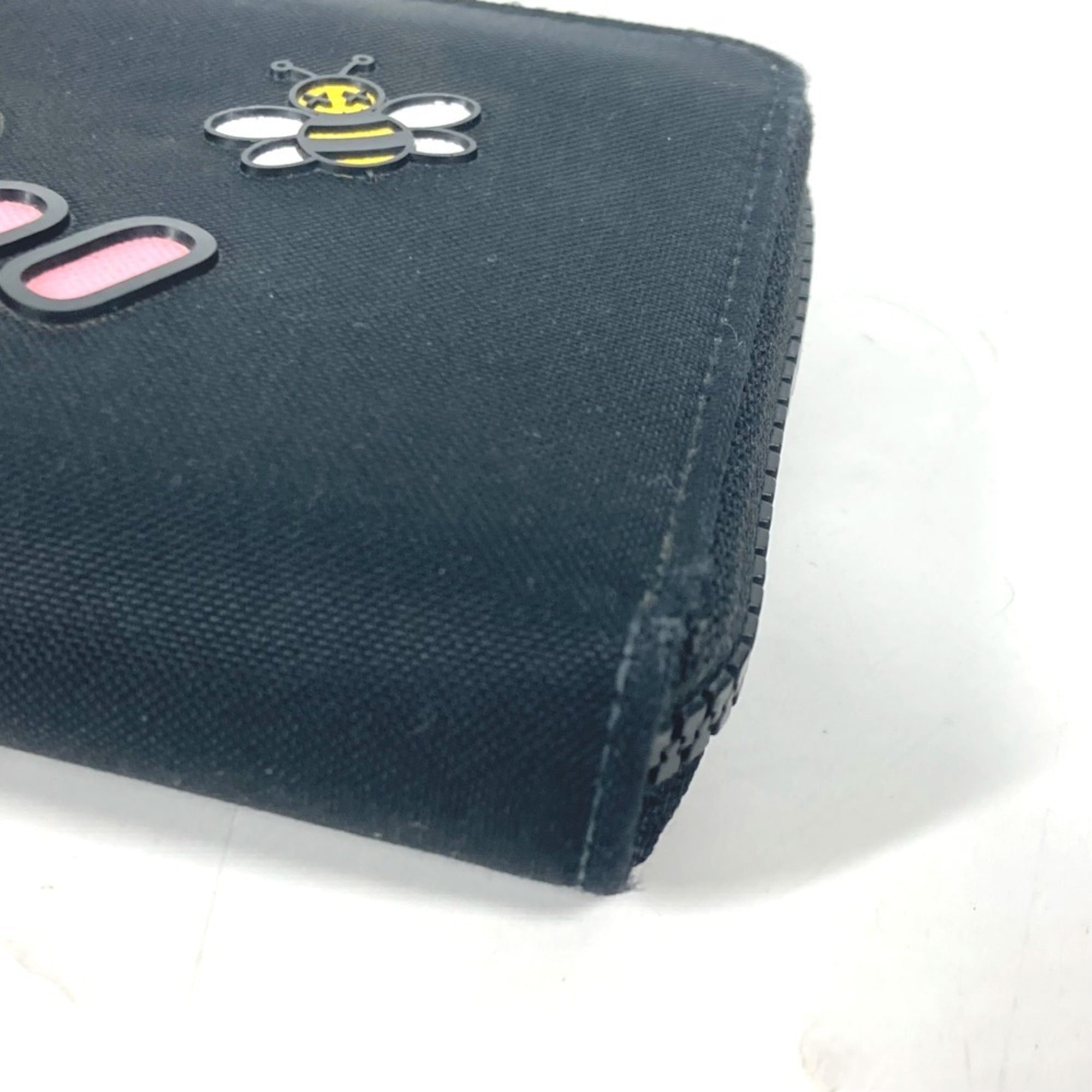 Christian Dior Black Pink Nylon Long Wallet (Bi-Fold) ()