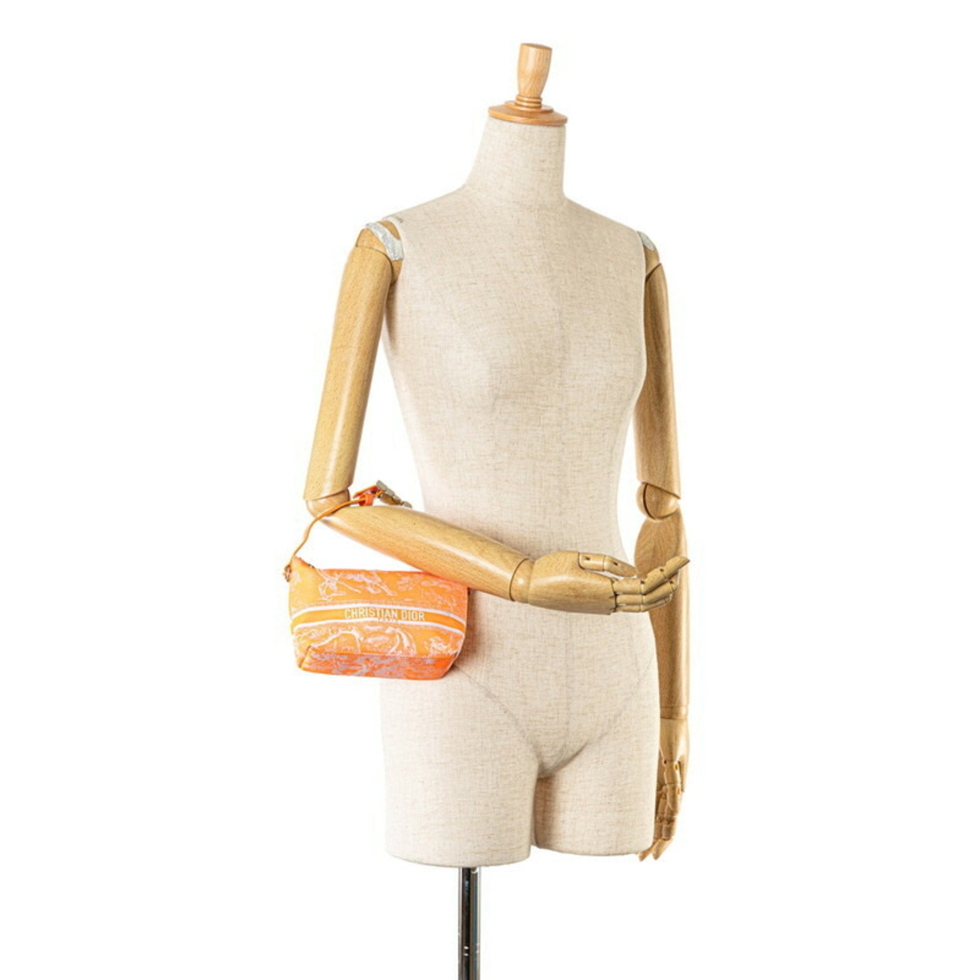 Christian Dior Orange Nylon Leather Handbag ()
