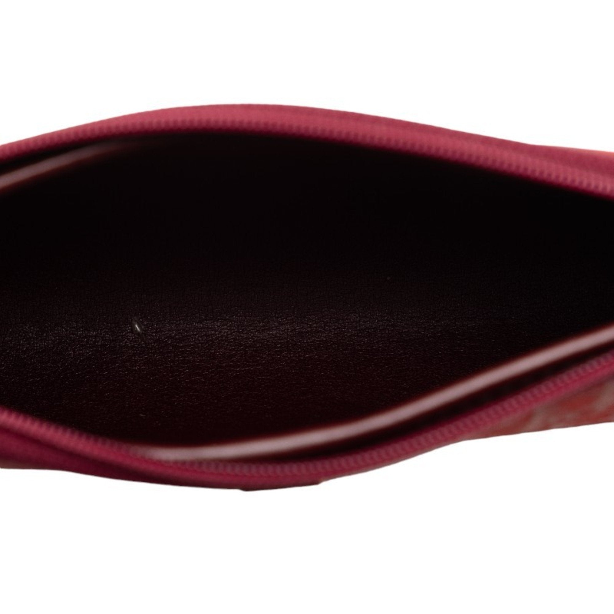 Christian Dior Red Color Canvas Leather Pouch ()