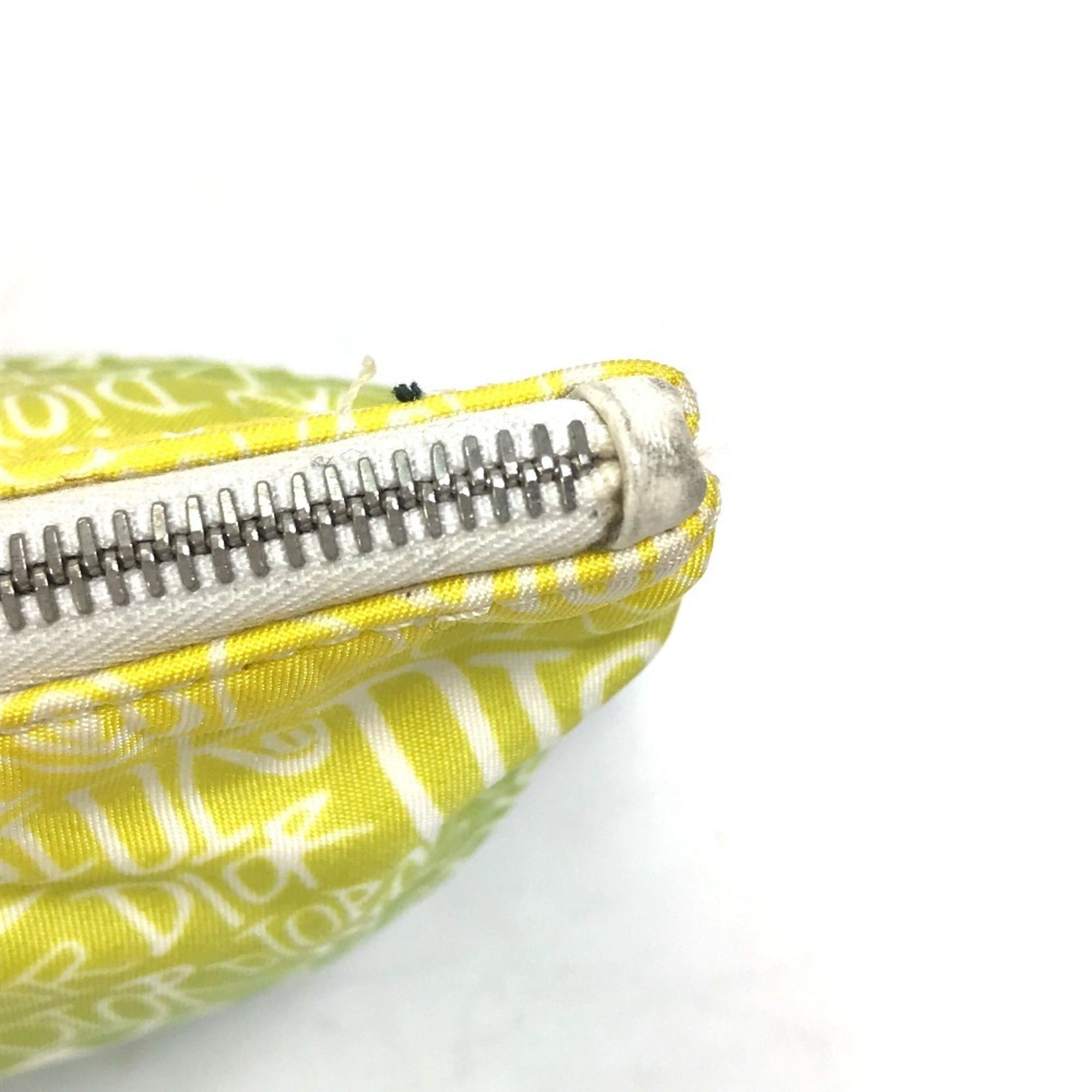 Christian Dior Green Yellow Nylon Clutch Bag Pouch ()