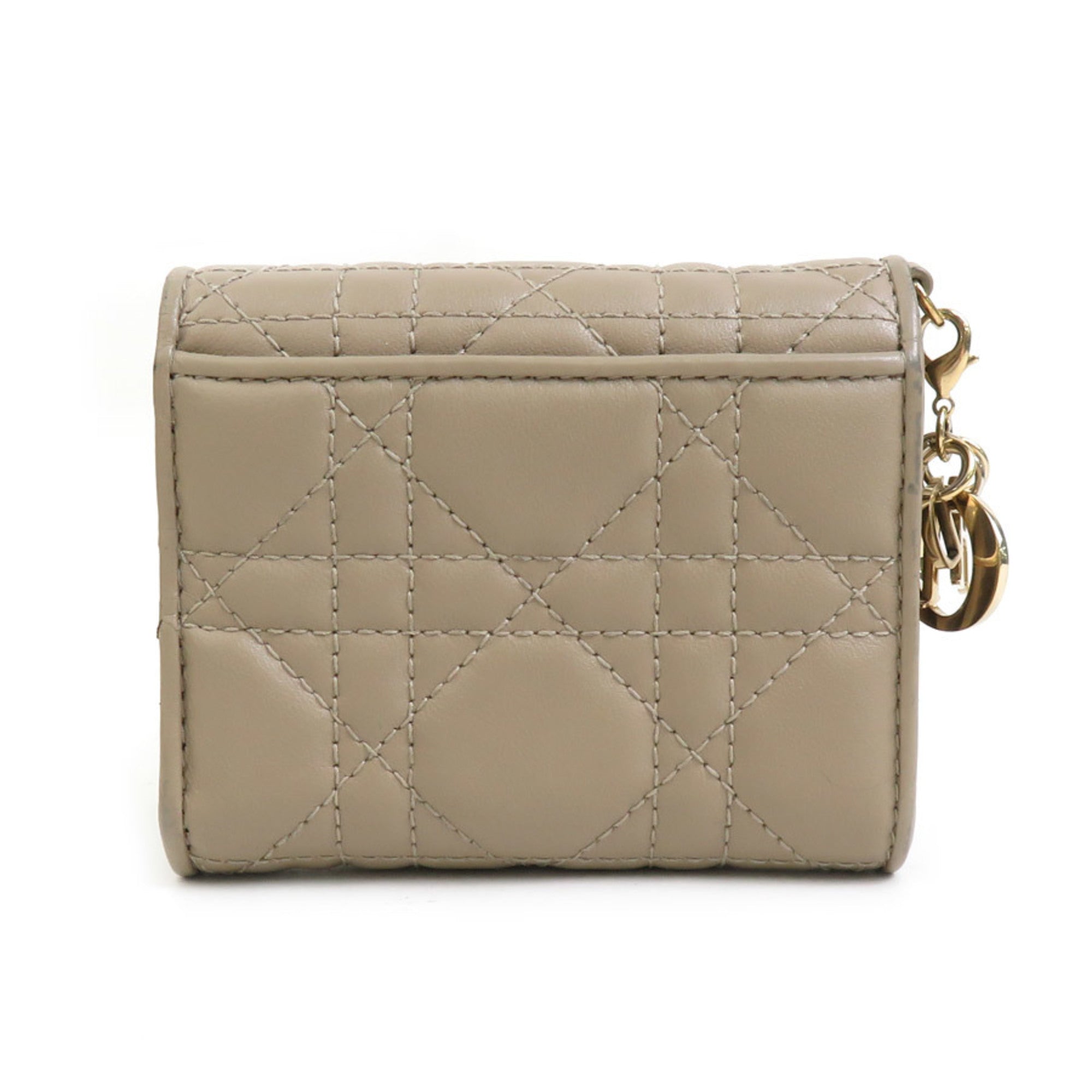Christian Dior Beige Leather Wallet (Tri-Fold) ()