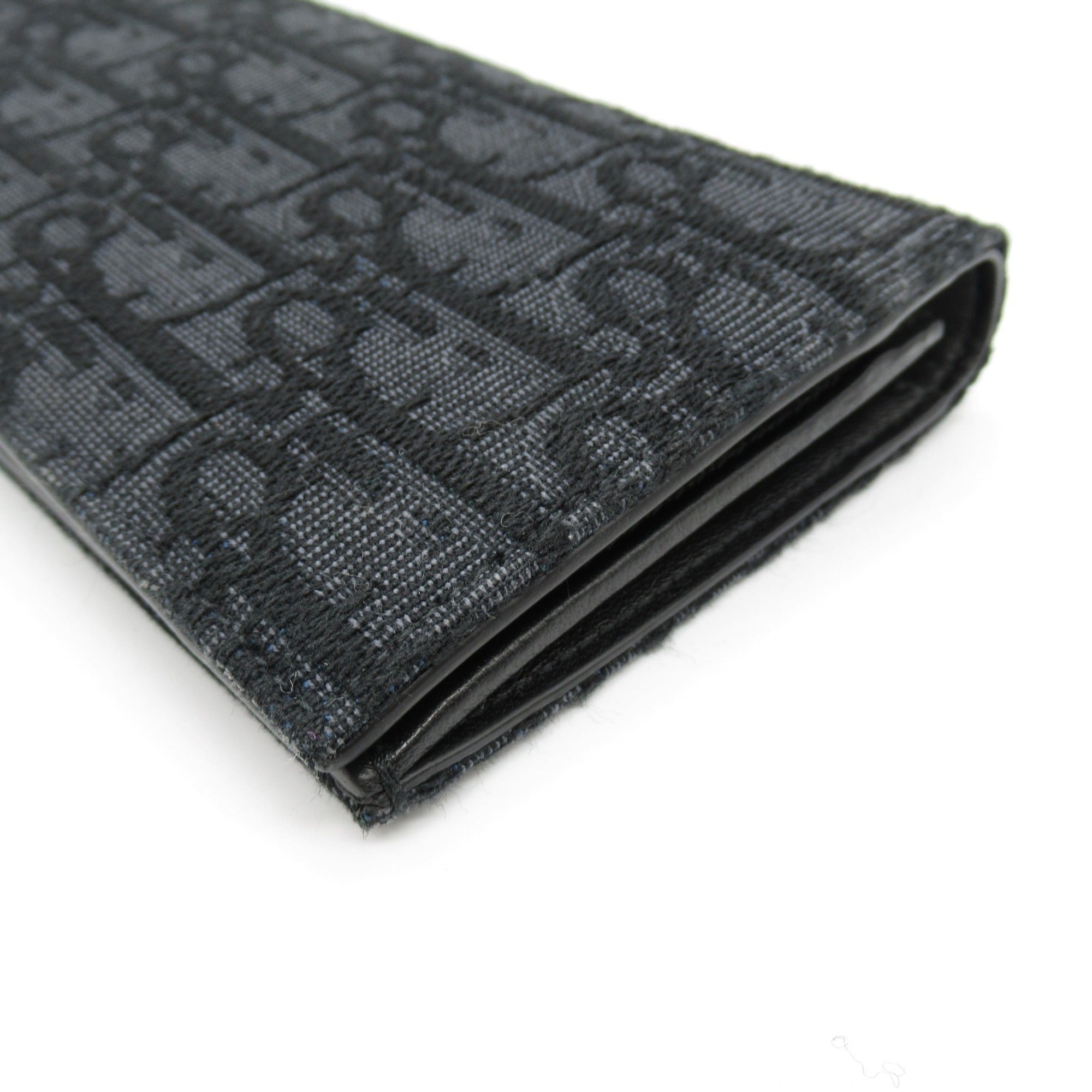 Christian Dior Black Jacquard Long Wallet (Bi-Fold) ()