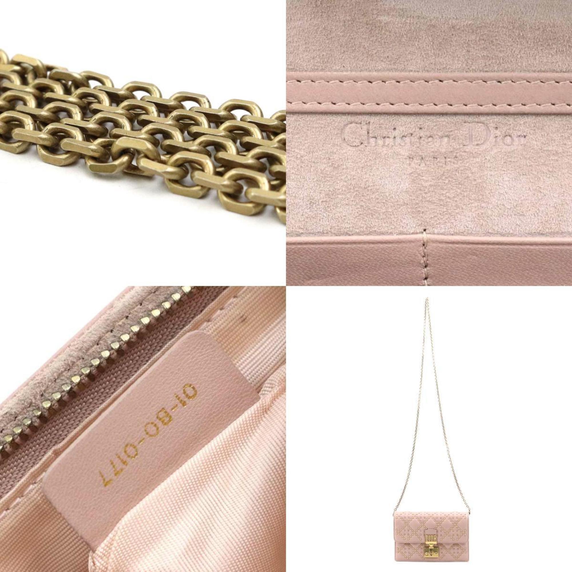 Christian Dior Pink Leather Handbag Shoulder Bag ()
