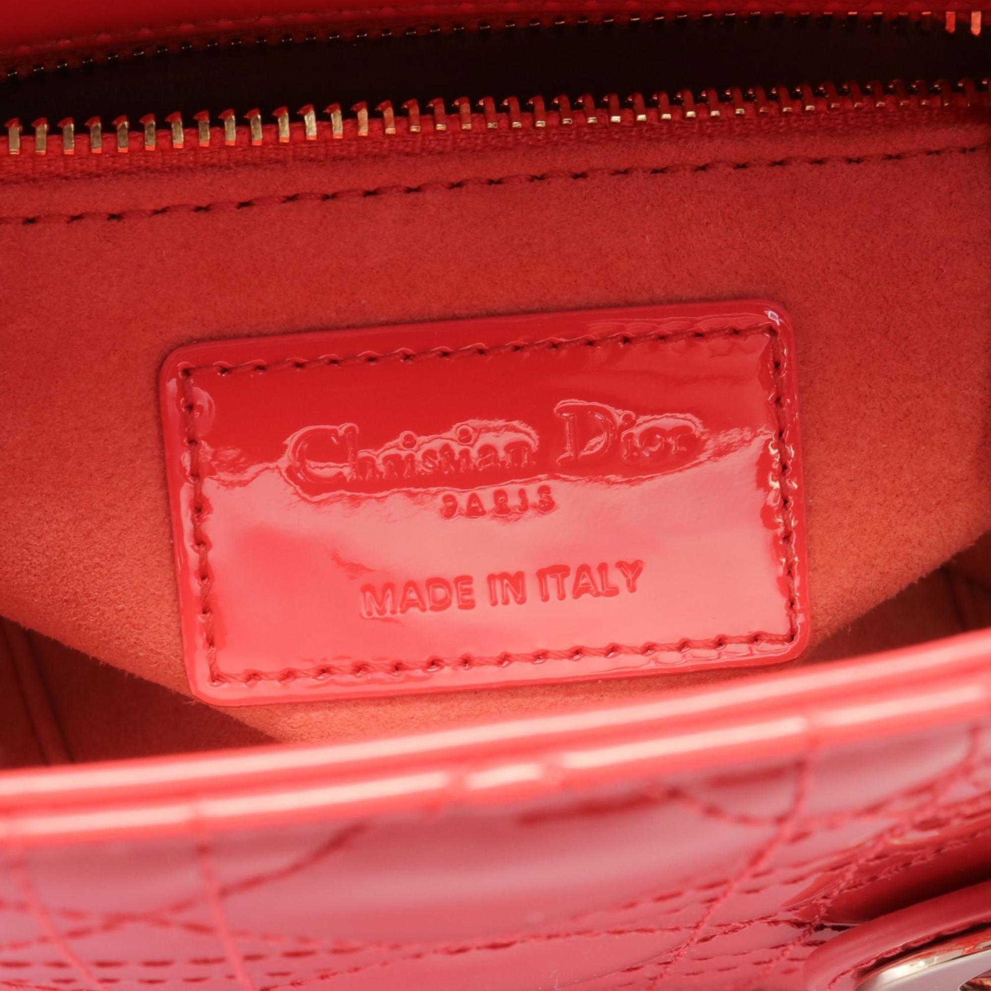 Christian Dior Red Color Patent Leather Handbag ()