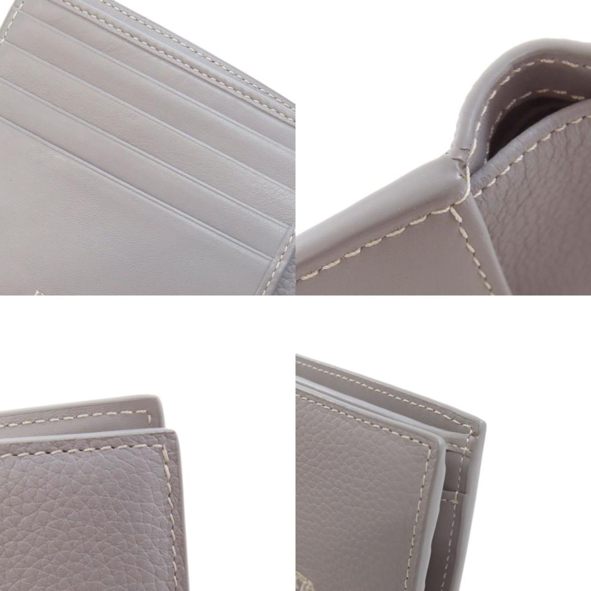 Christian Dior Gray Leather Wallet (Bi-Fold) ()