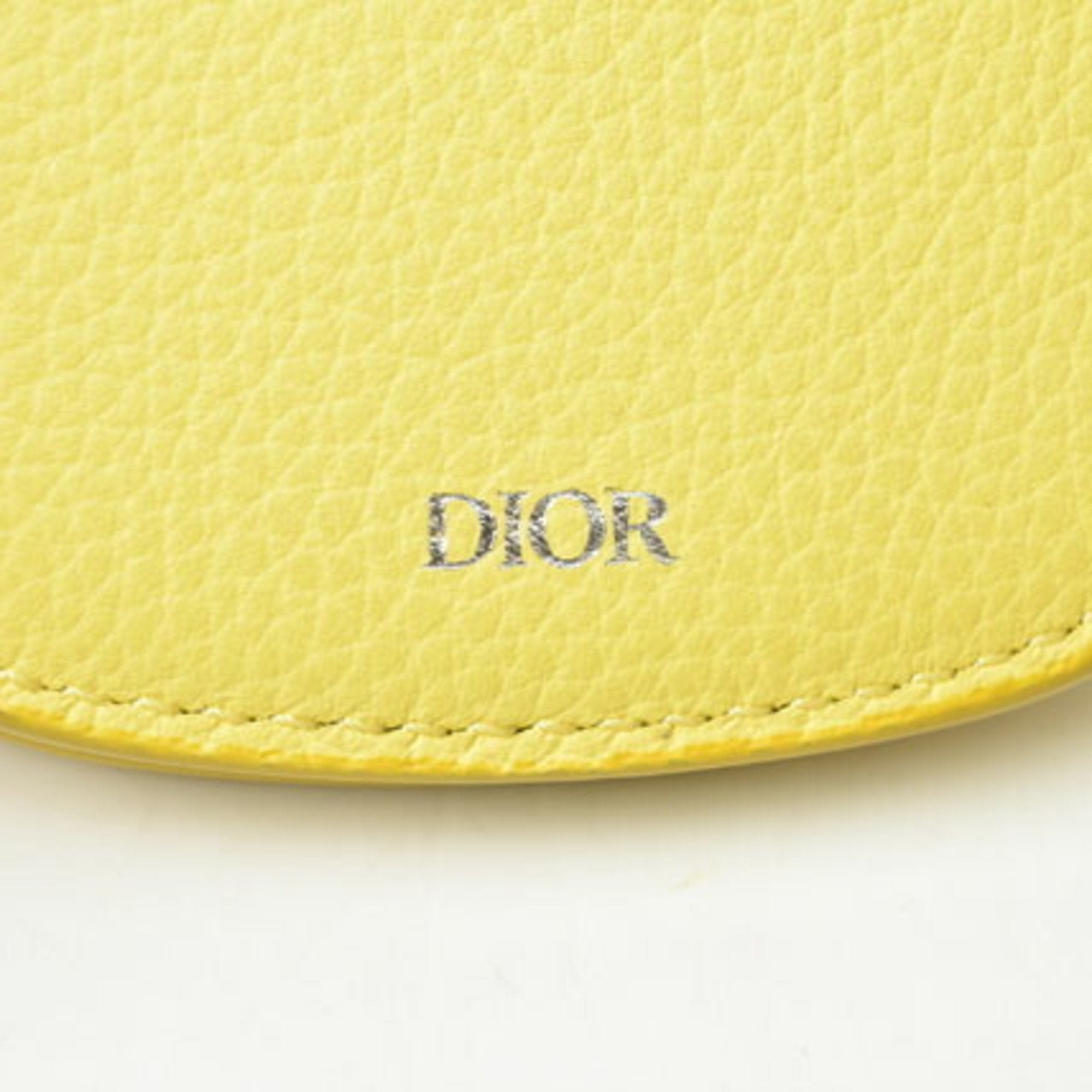 Christian Dior Yellow Leather Metal Coin Purse/Coin Case ()