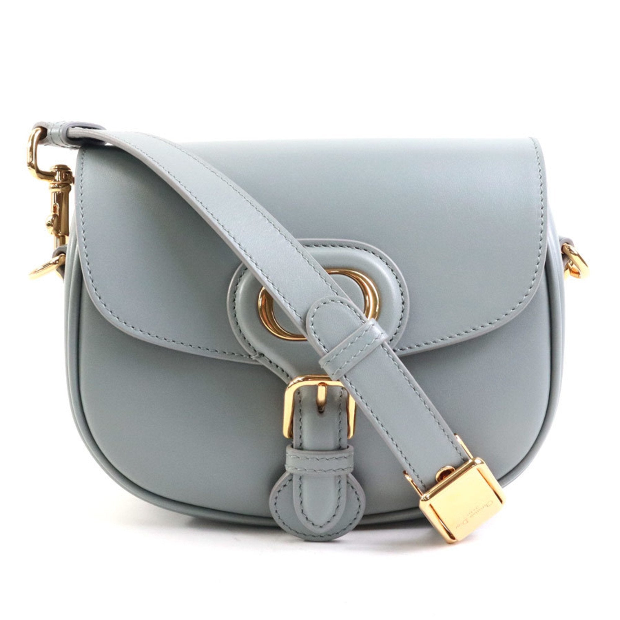 Christian Dior Gray Leather Shoulder Bag ()