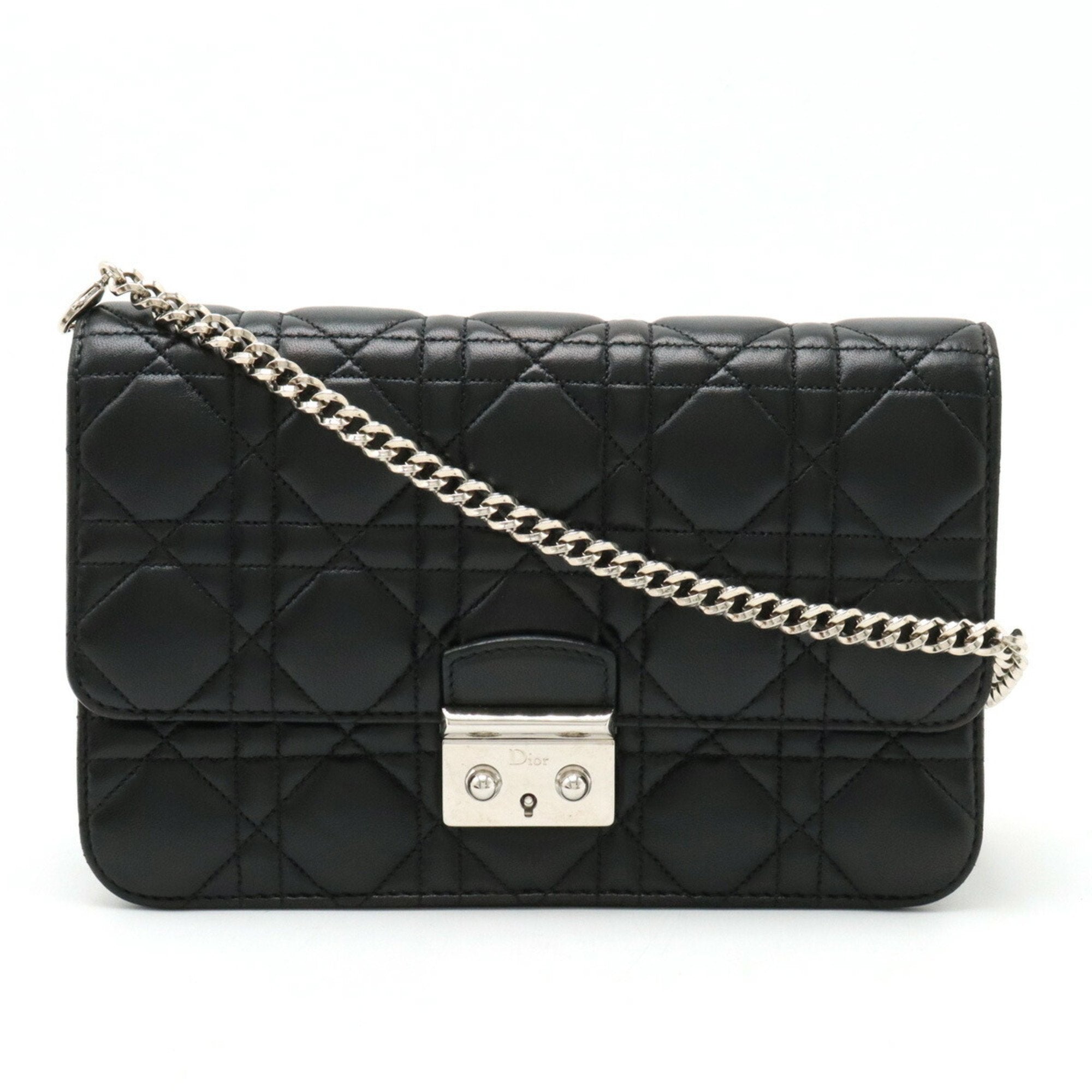 Christian Dior Miss Dior Black Leather Clutch Bag ()