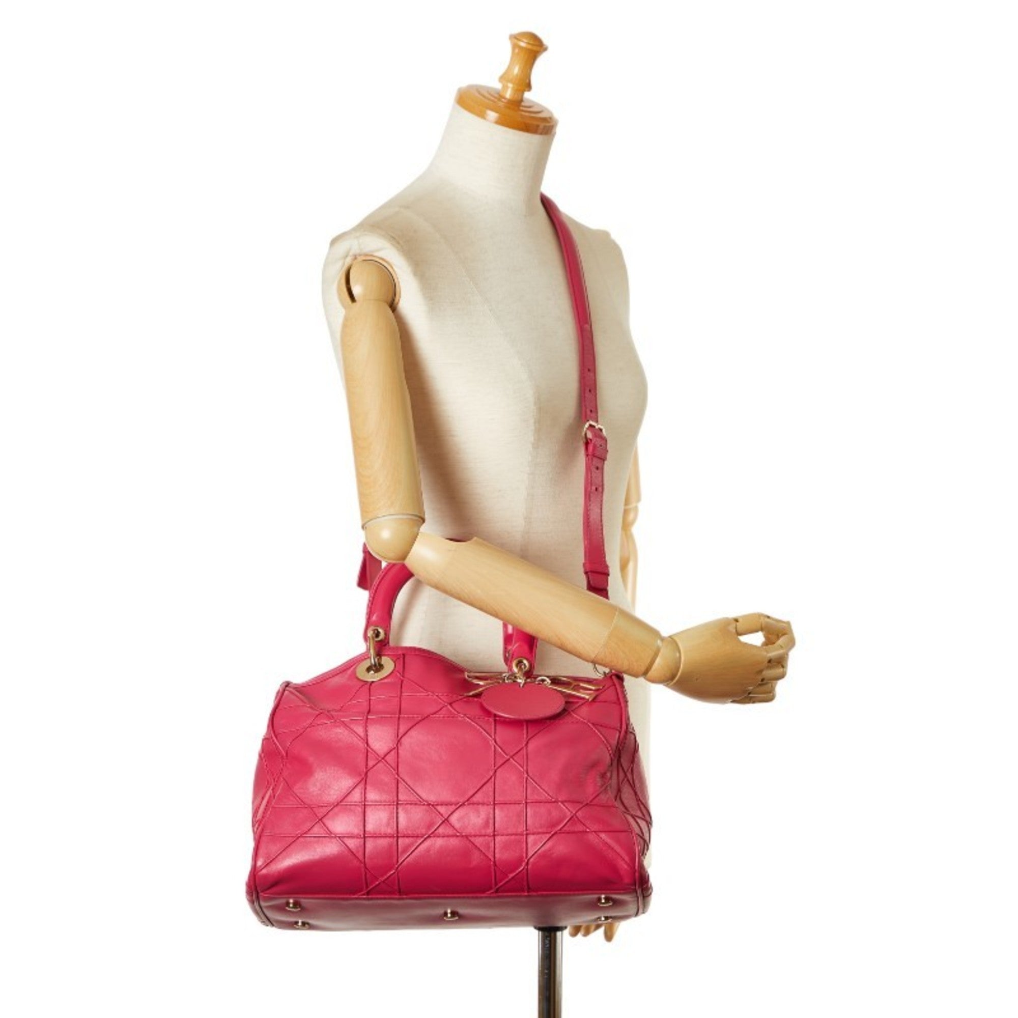 Christian Dior Pink Leather Handbag Shoulder Bag ()