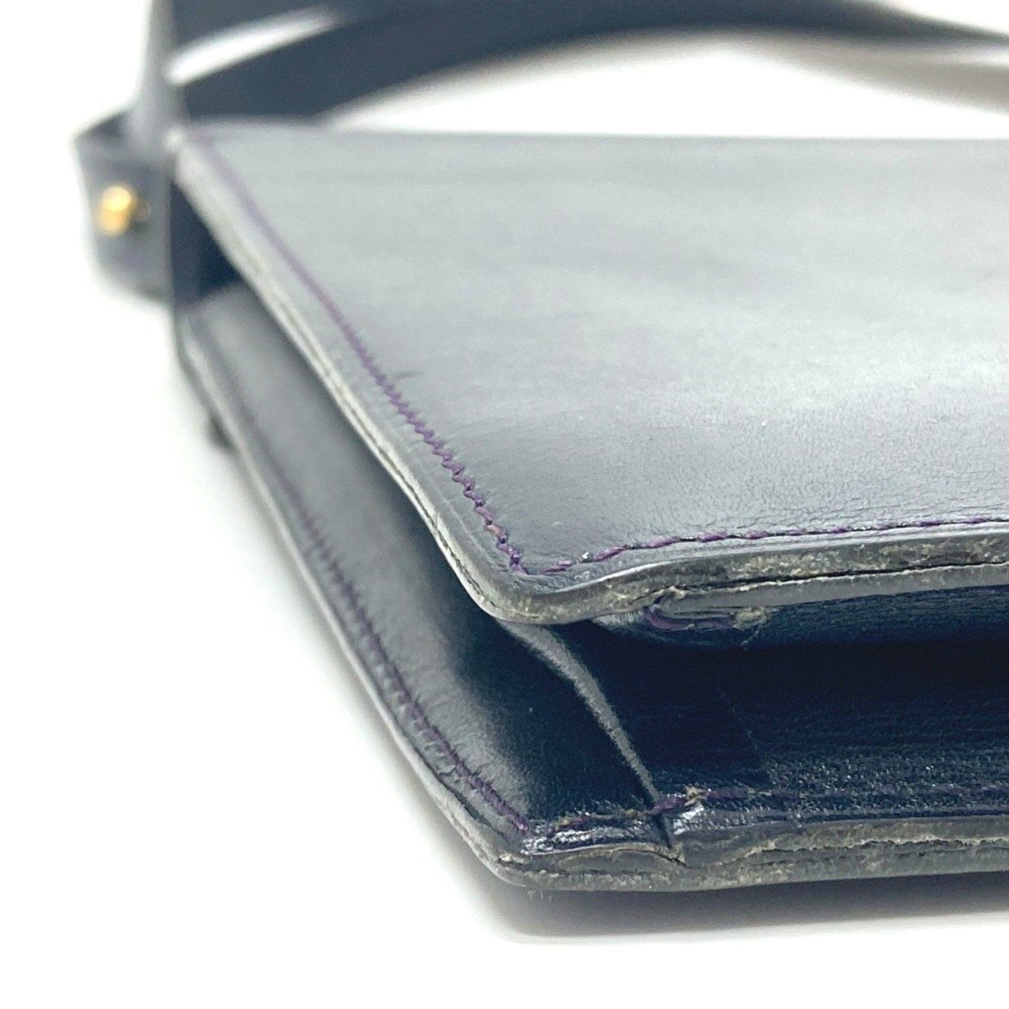 Christian Dior Navy Leather Shoulder Bag ()
