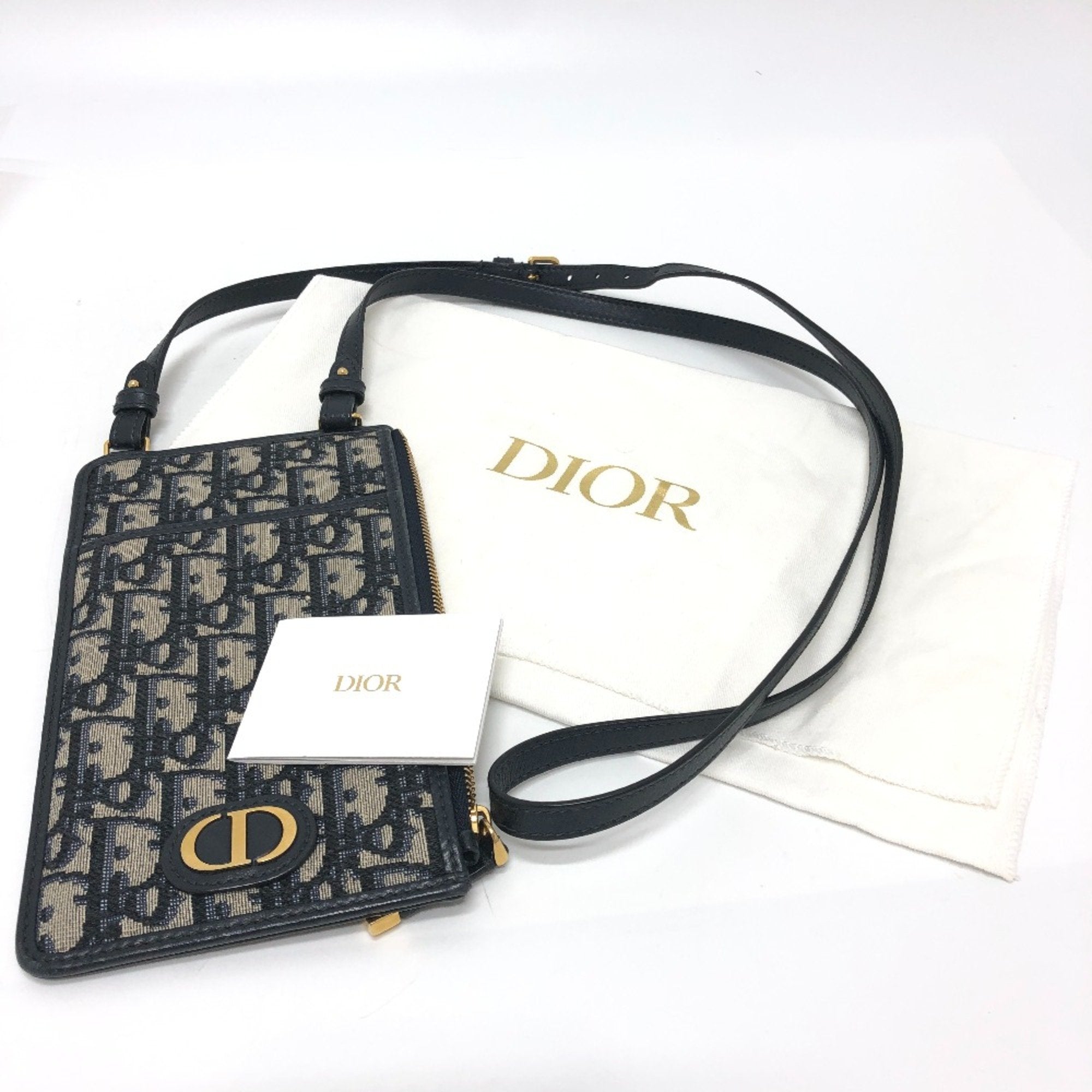 Christian Dior Navy Cloth Shoulder Bag ()