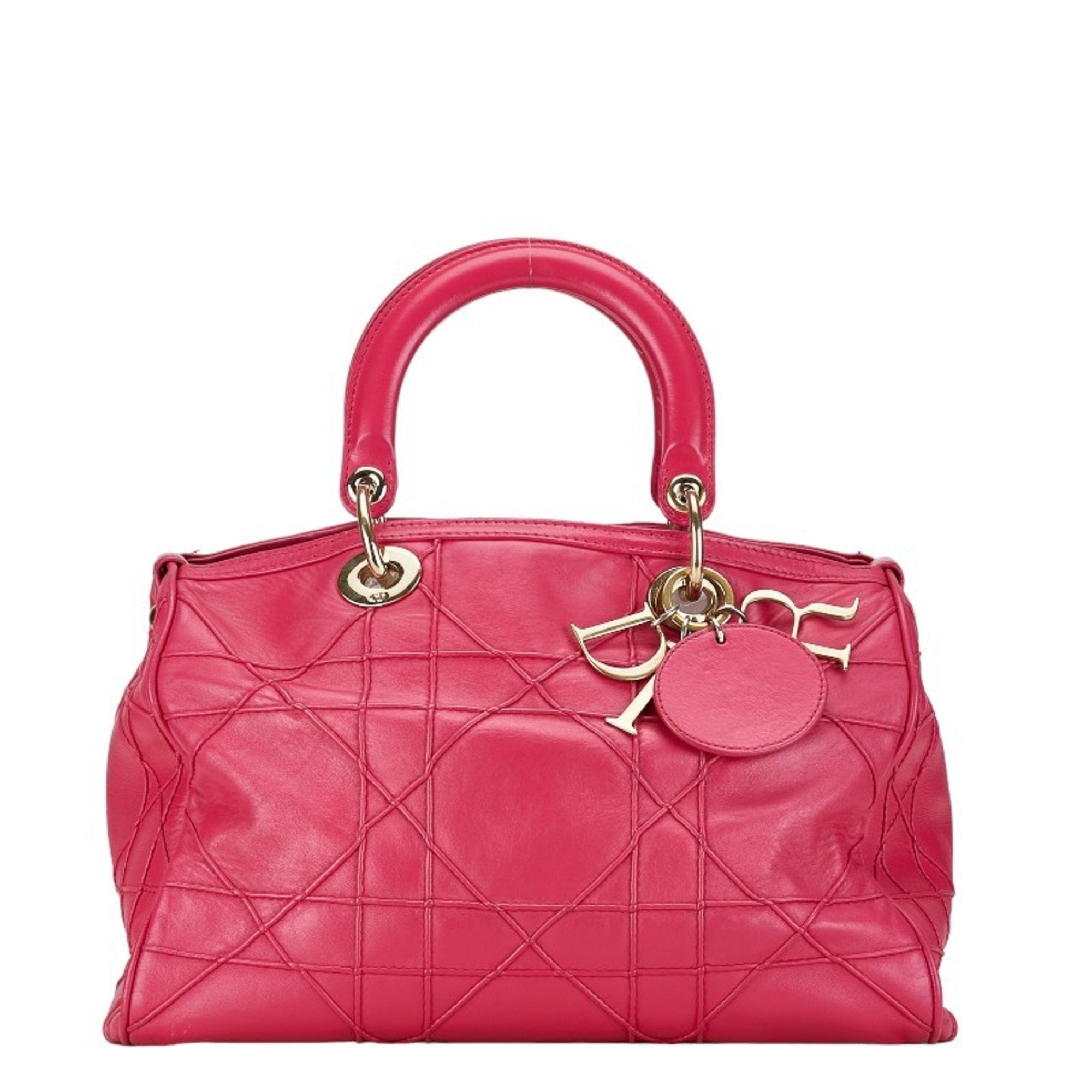 Christian Dior Pink Leather Handbag Shoulder Bag ()