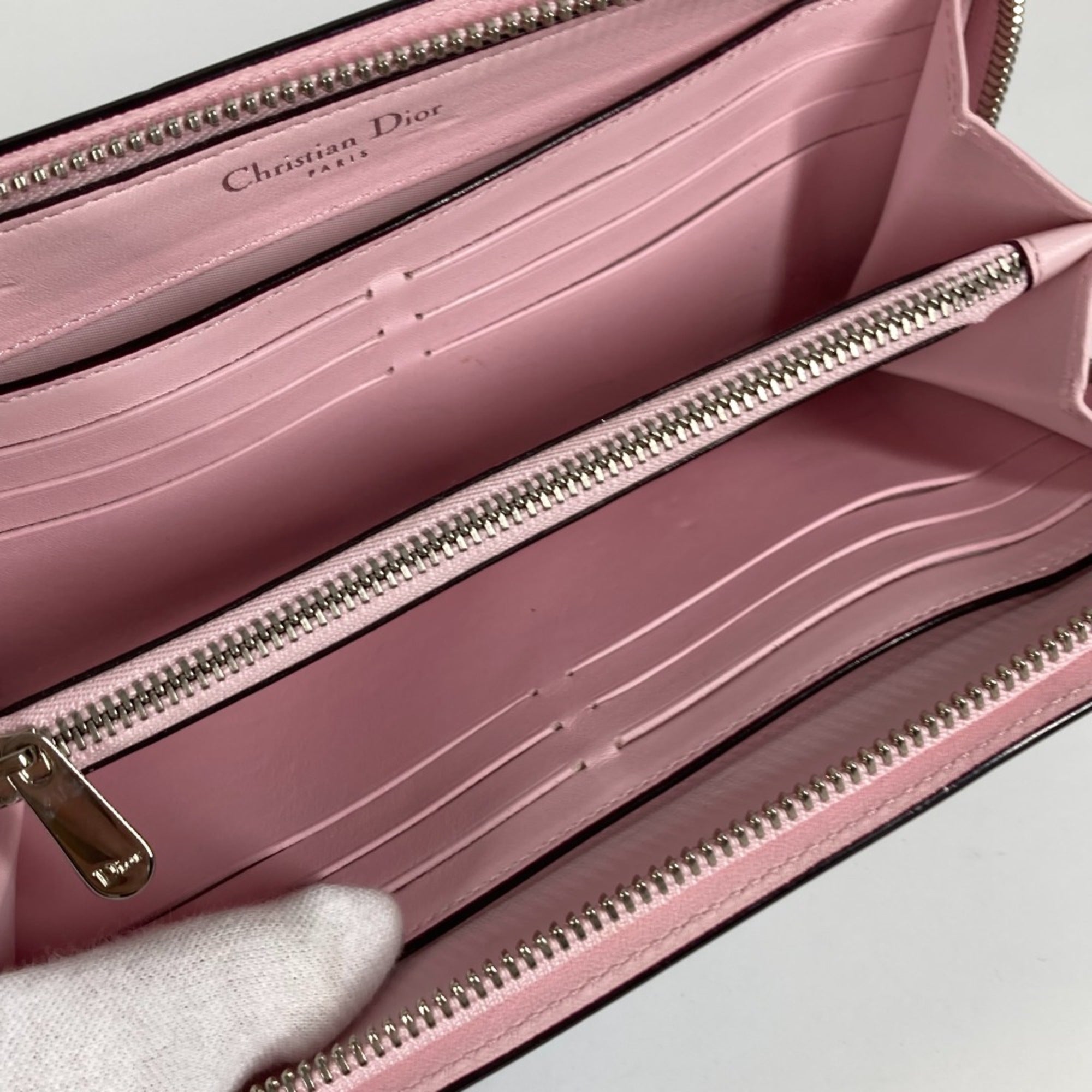 Christian Dior Blue Leather Long Wallet (Bi-Fold) ()