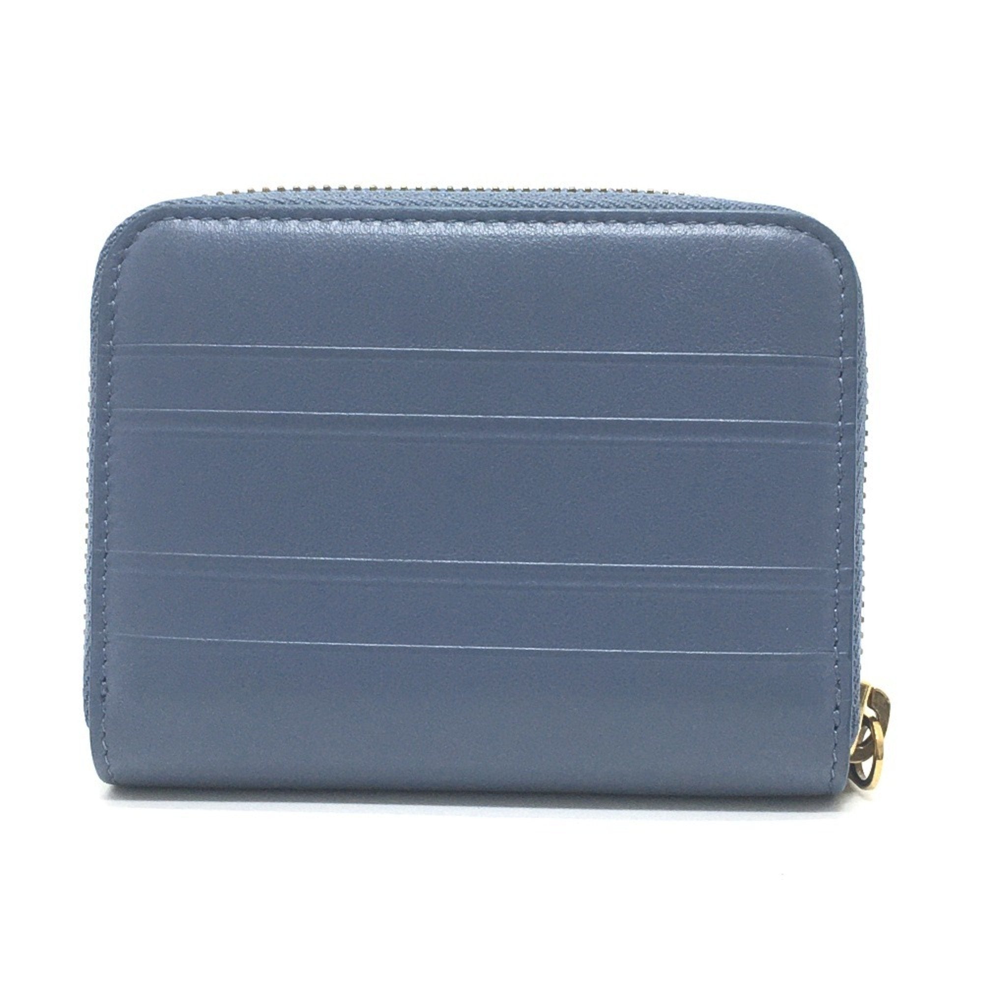 Christian Dior Blue Leather Coin Purse/Coin Case ()