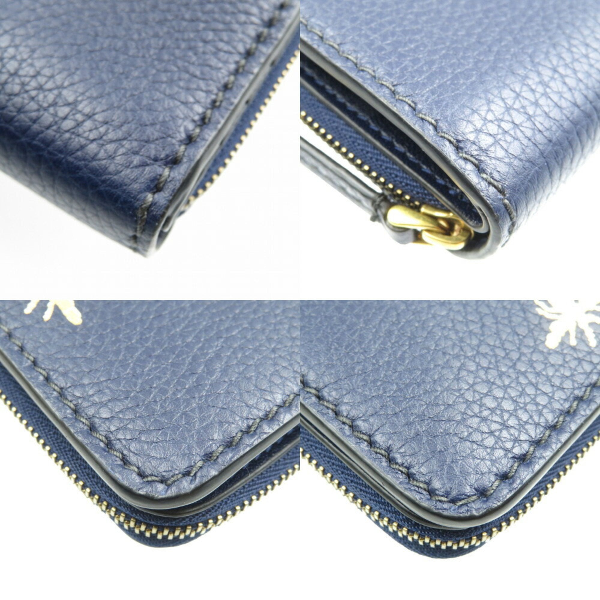 Christian Dior Navy Leather Wallet (Bi-Fold) ()