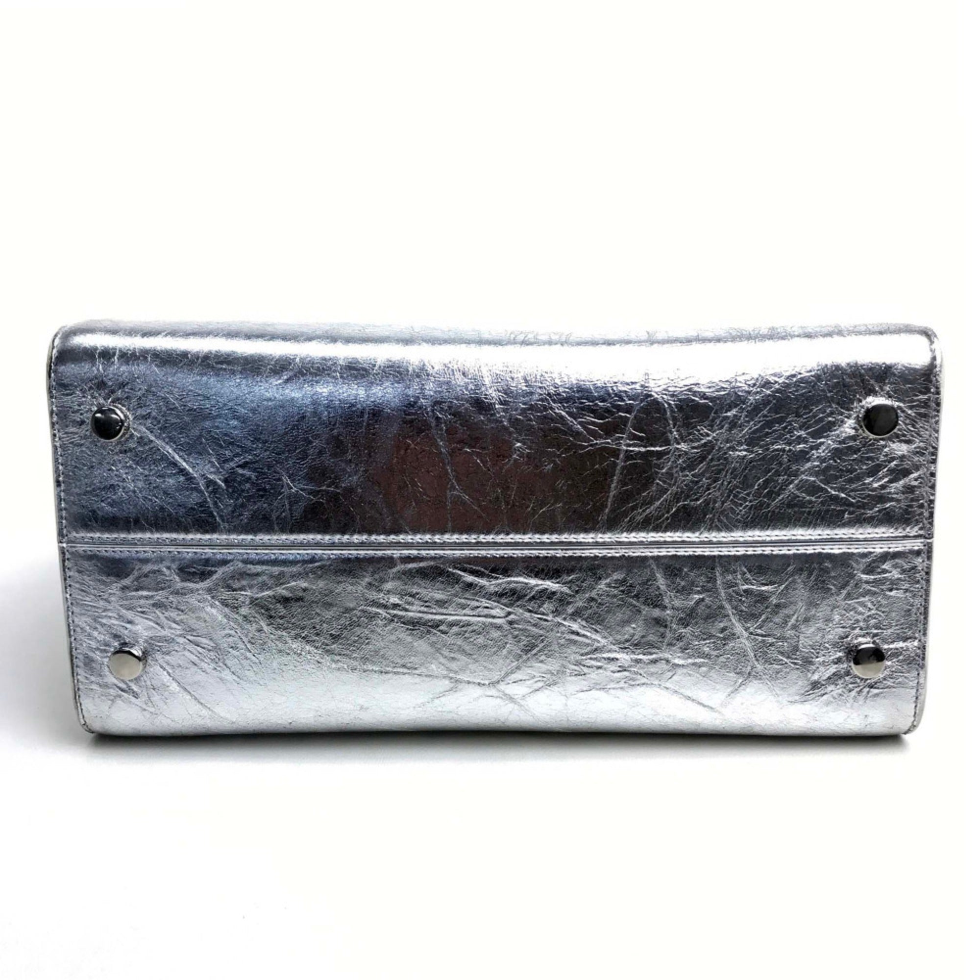 Christian Dior Silver Leather Handbag ()