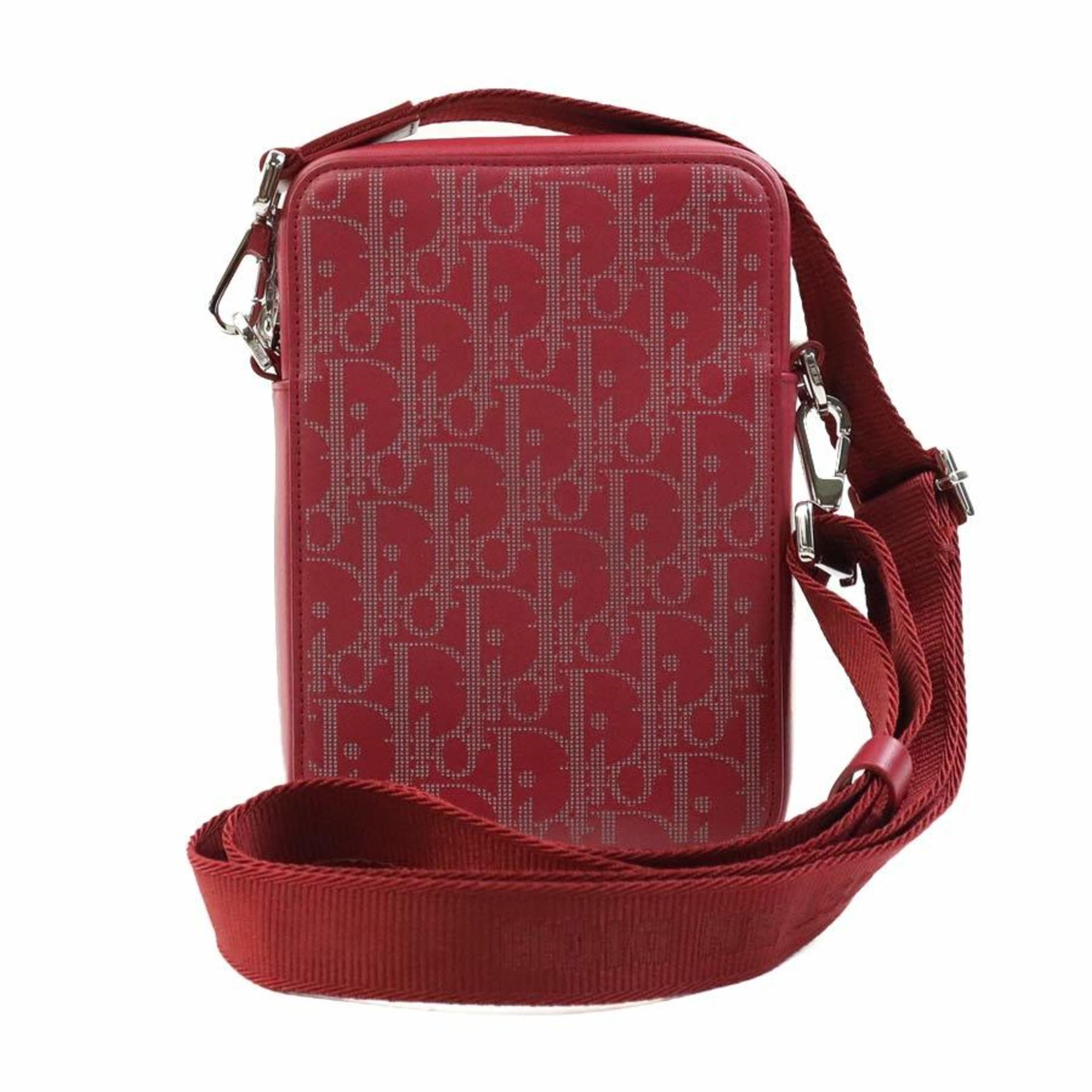 Christian Dior Red Color Leather Shoulder Bag ()