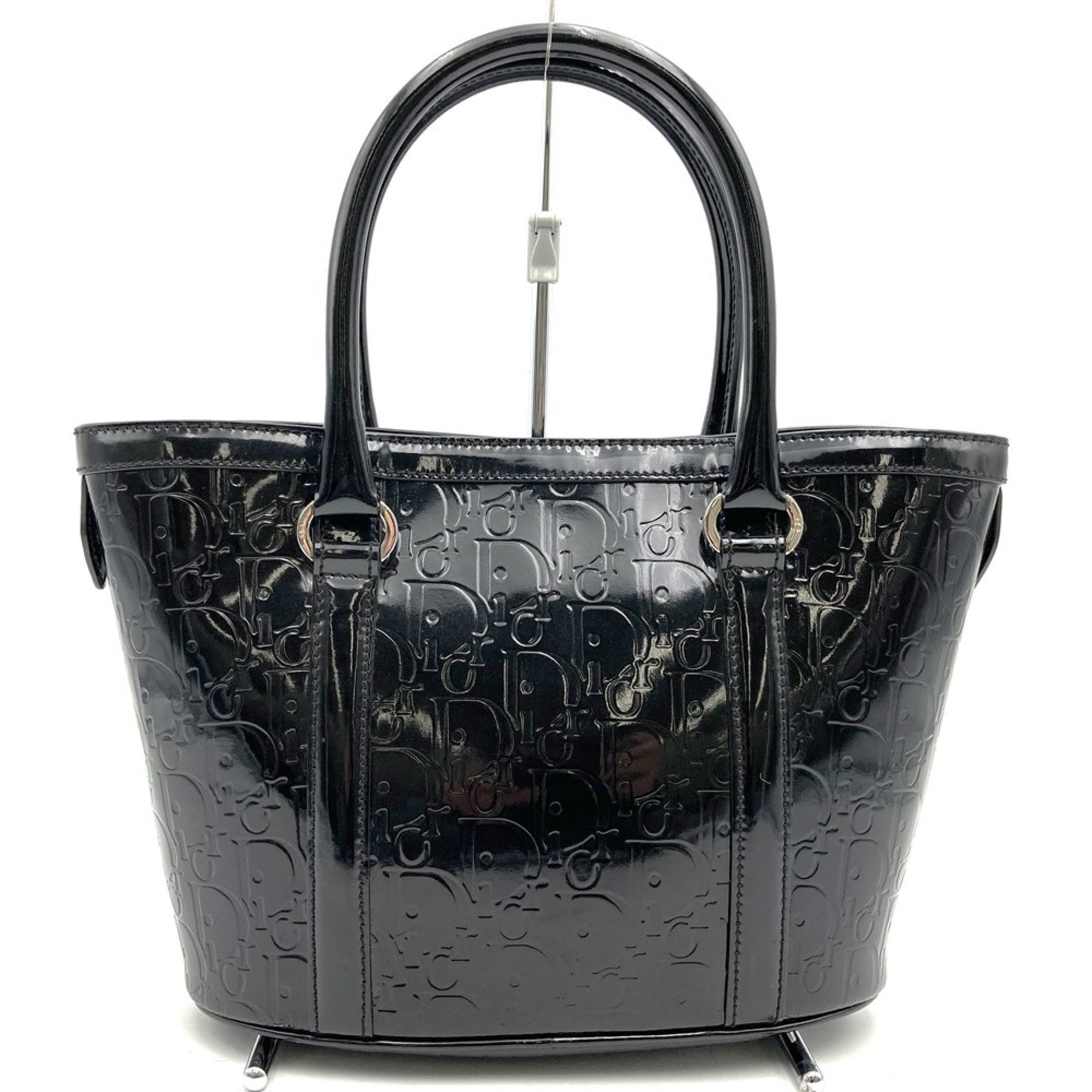 Christian Dior Black Leather Handbag Tote Bag ()