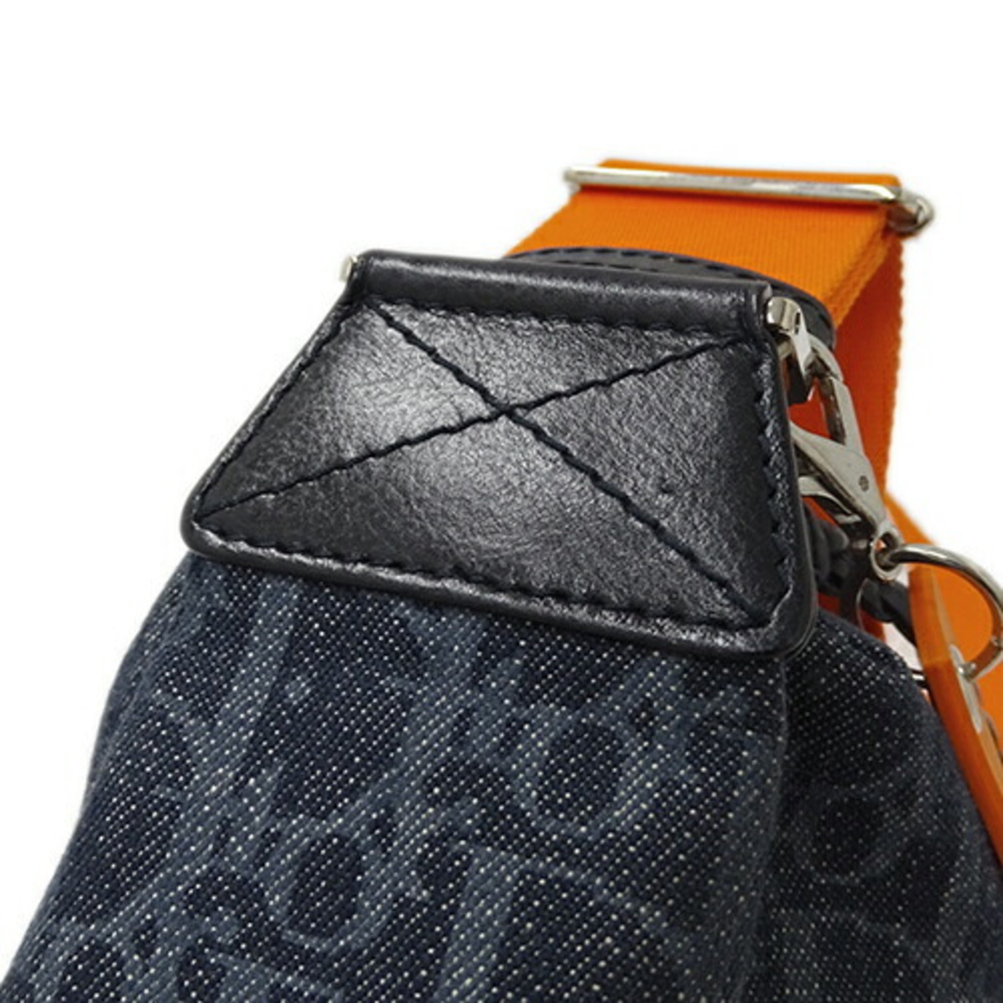 Christian Dior Navy Orange Denim Shoulder Bag ()