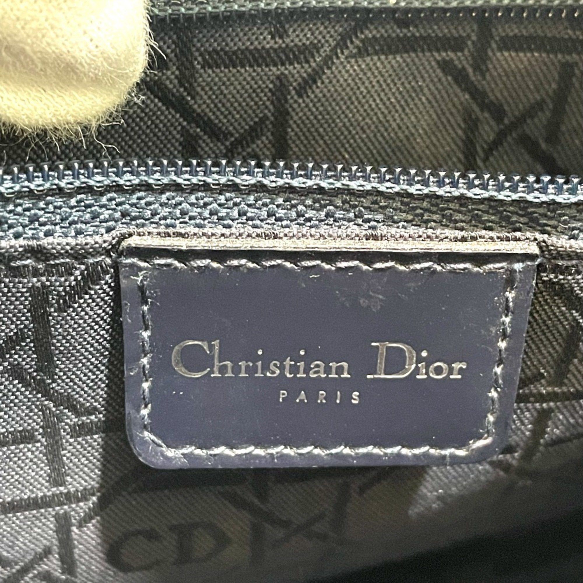 Christian Dior Lady Dior Blue Denim Handbag Shoulder Bag ()