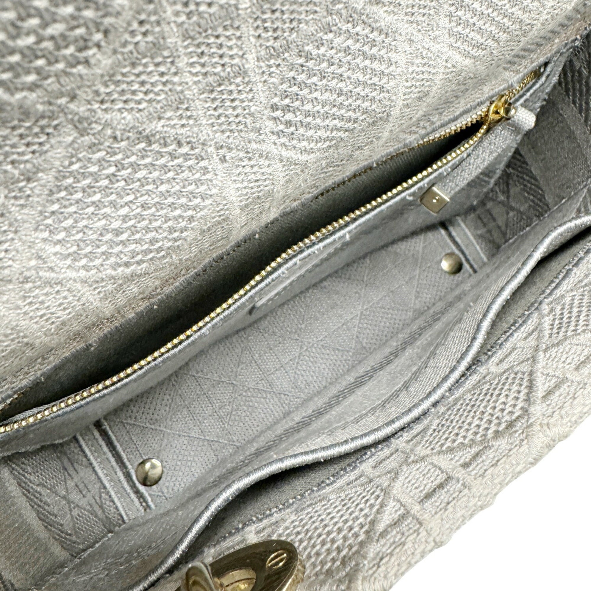 Christian Dior Gray Canvas Handbag Shoulder Bag ()