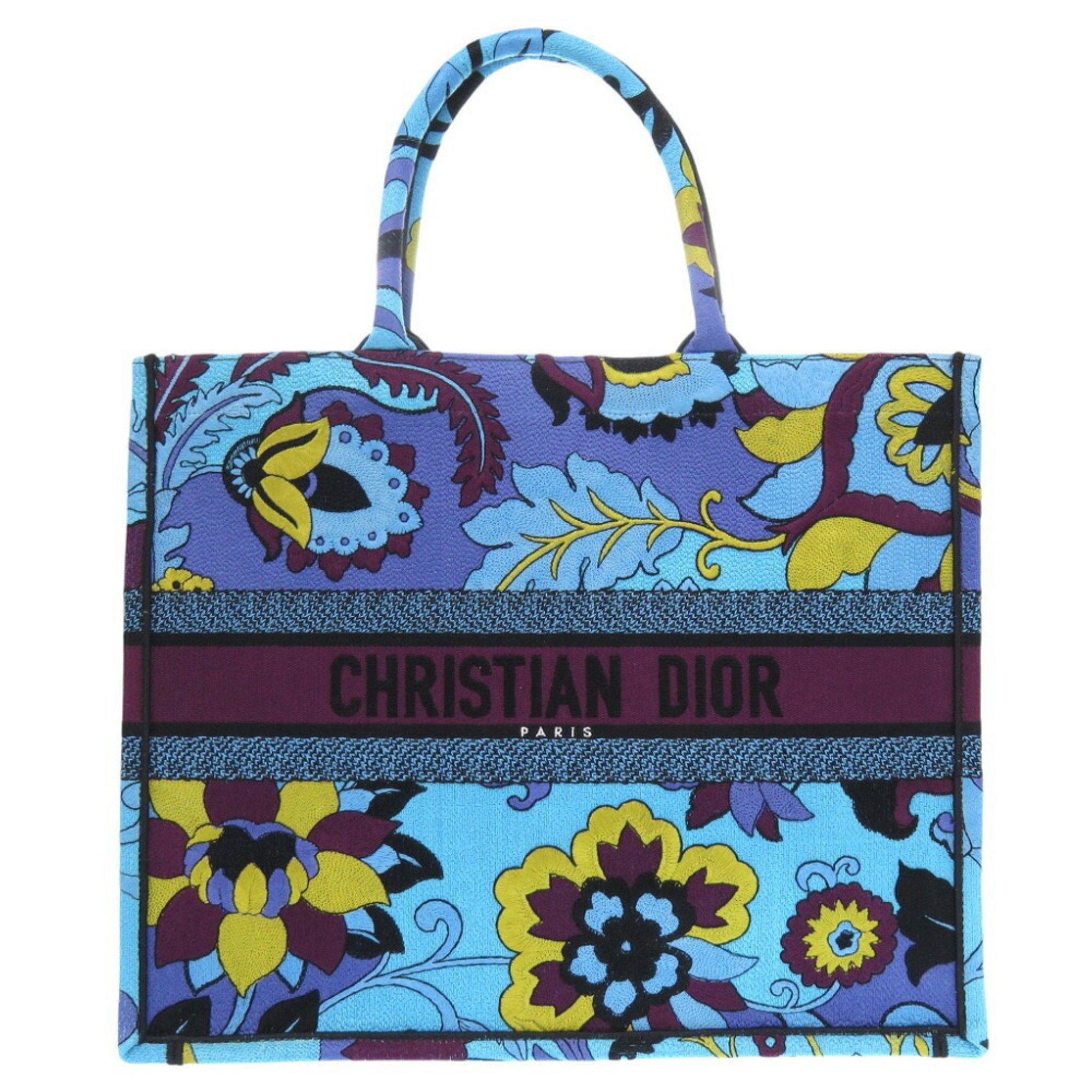 Christian Dior Blue Purple Canvas Tote Bag ()