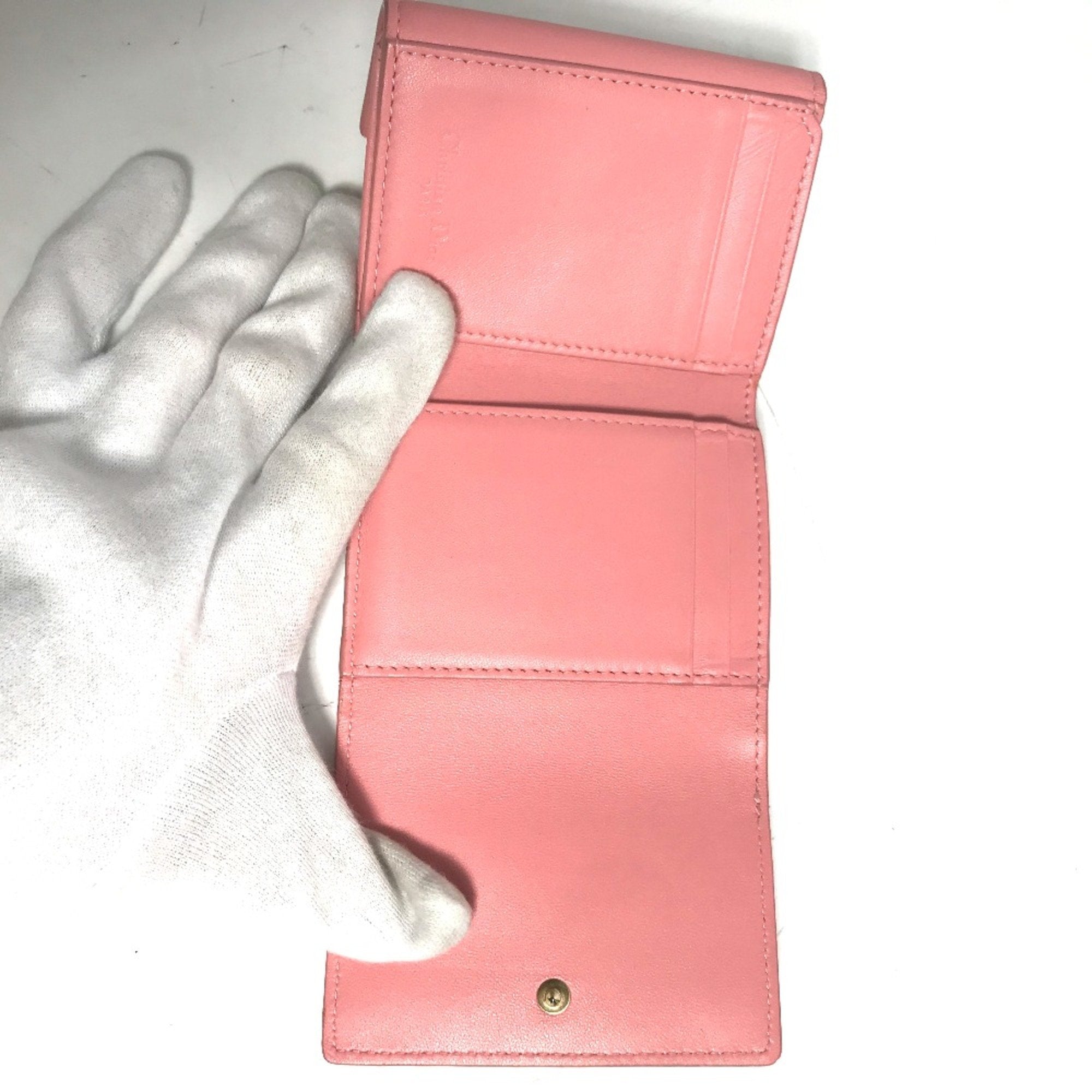 Christian Dior Pink Leather Wallet (Tri-Fold) ()
