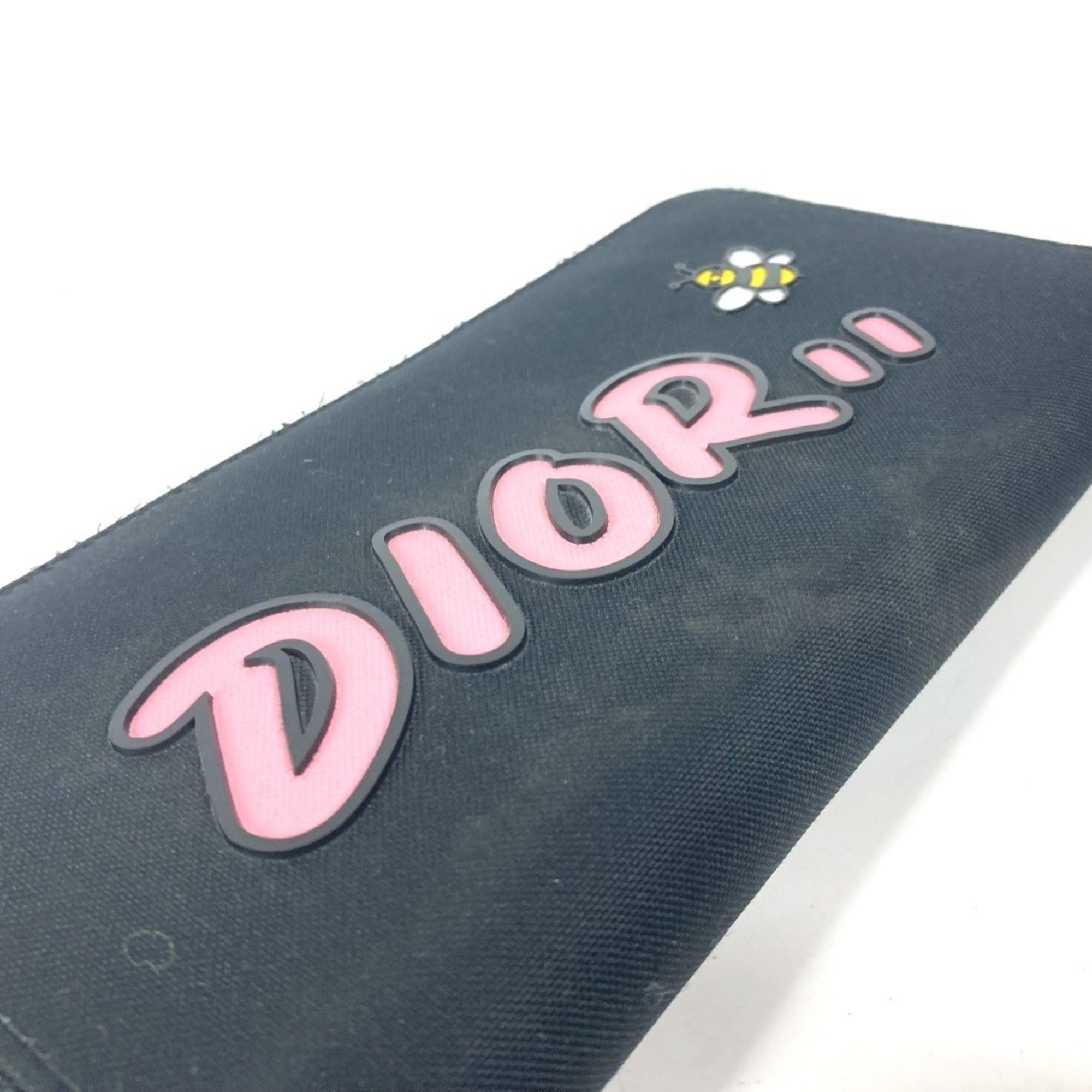 Christian Dior Black Pink Nylon Long Wallet (Bi-Fold) ()