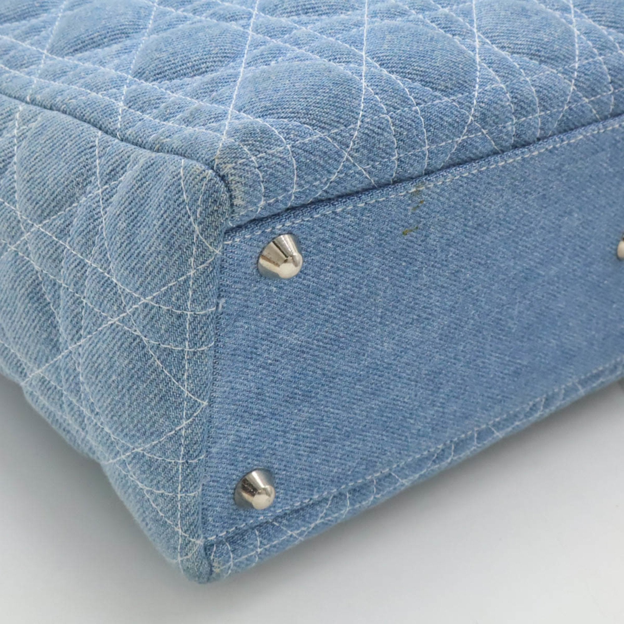 Christian Dior Clear Light Blue Denim Plastic Handbag Shoulder Bag ()