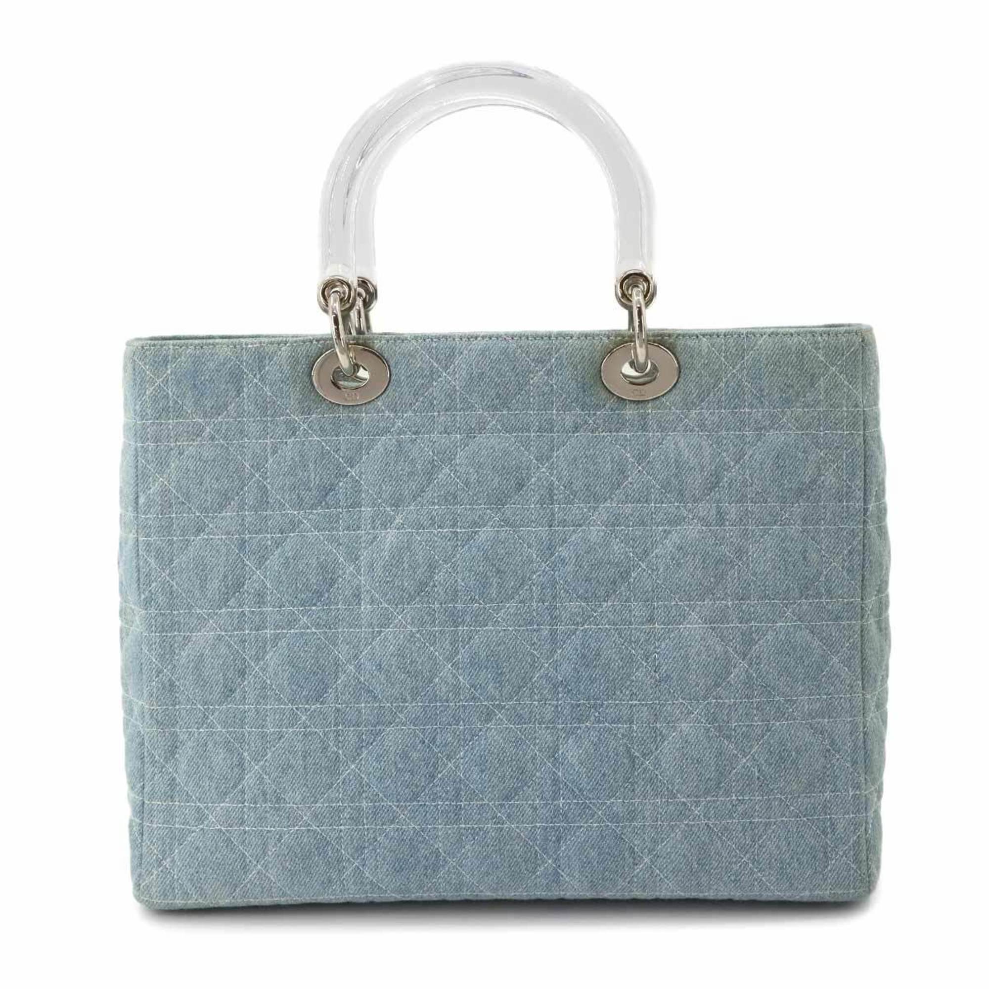 Christian Dior Blue Denim Handbag Shoulder Bag ()