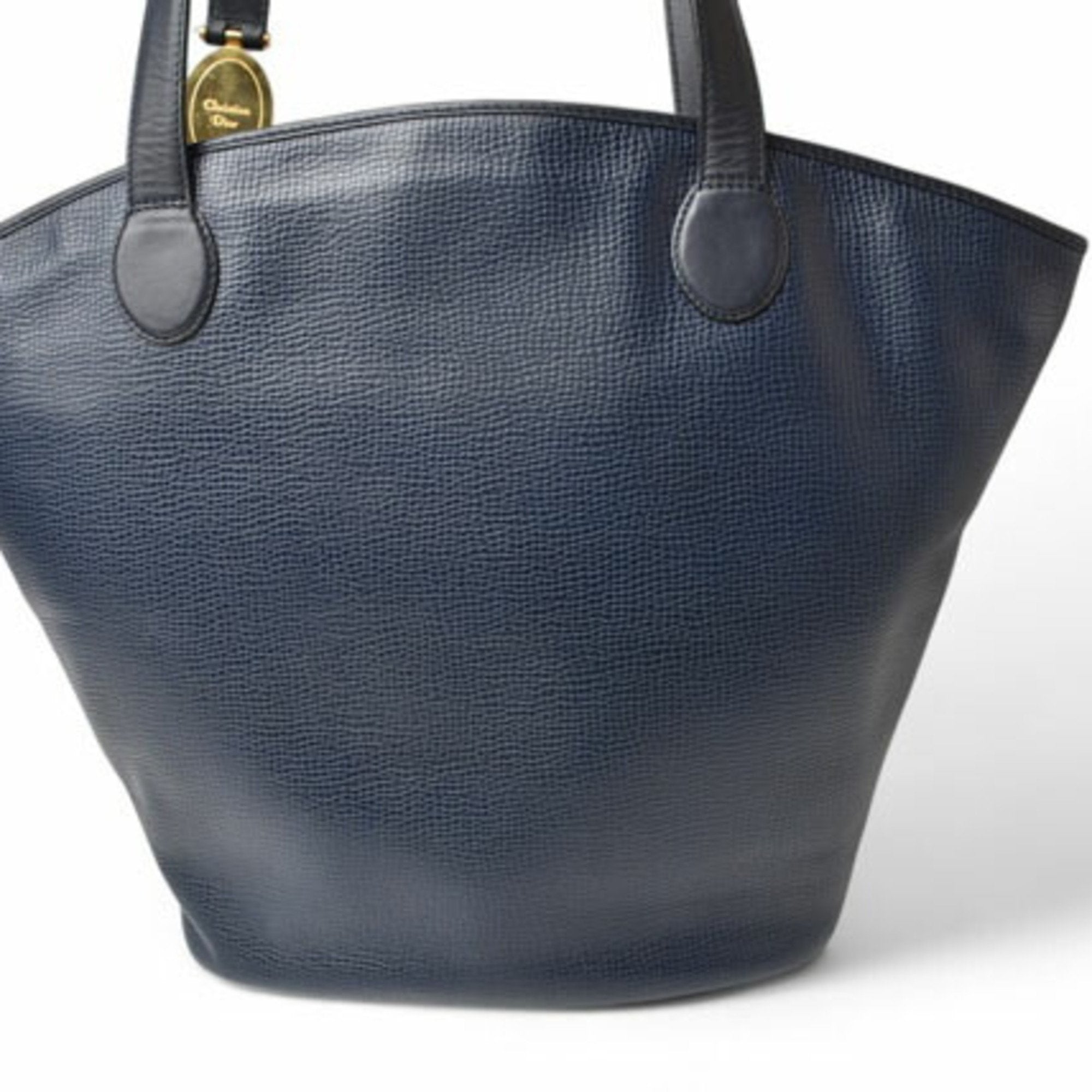 Christian Dior Navy Leather Tote Bag ()