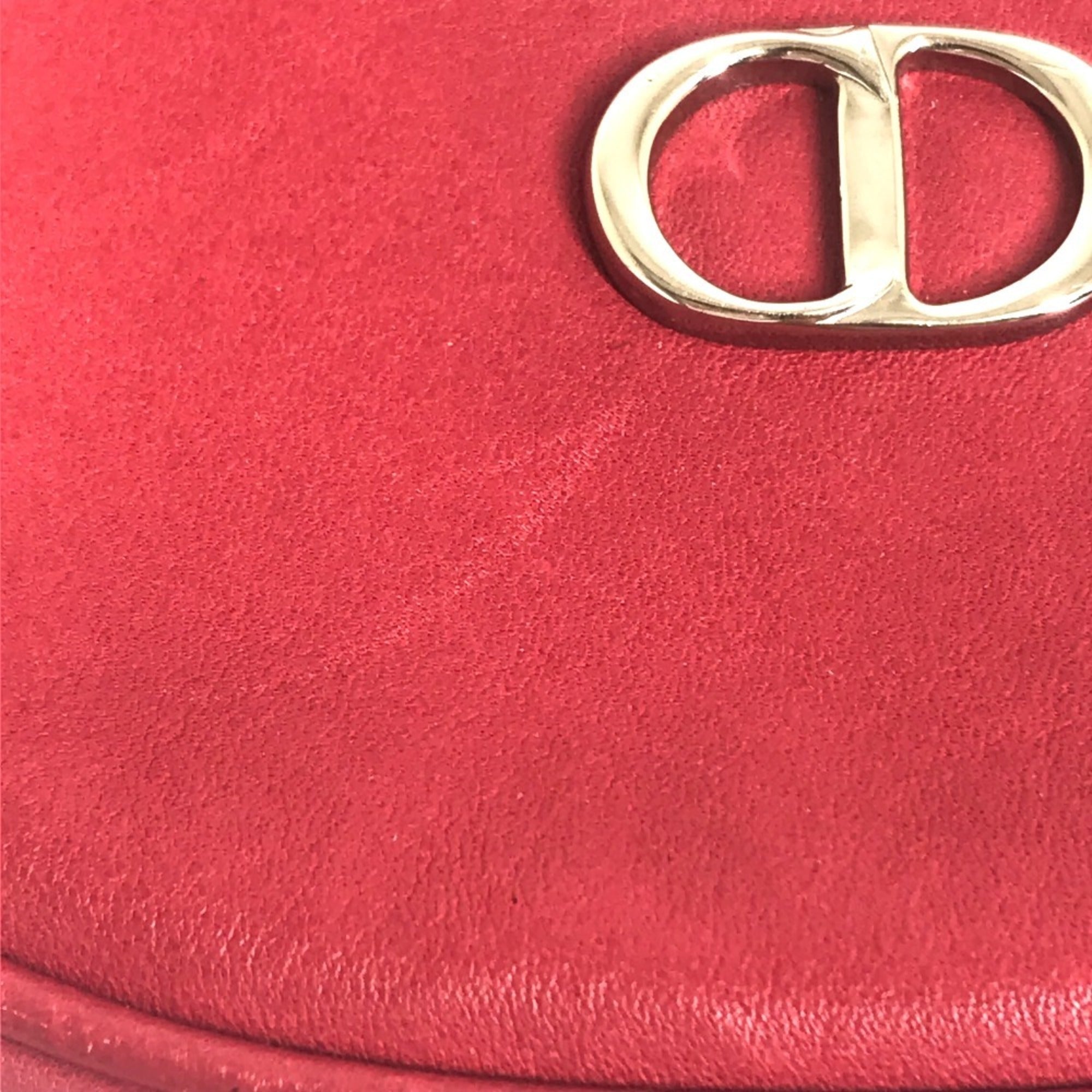 Christian Dior Red Leather Shoulder Bag ()