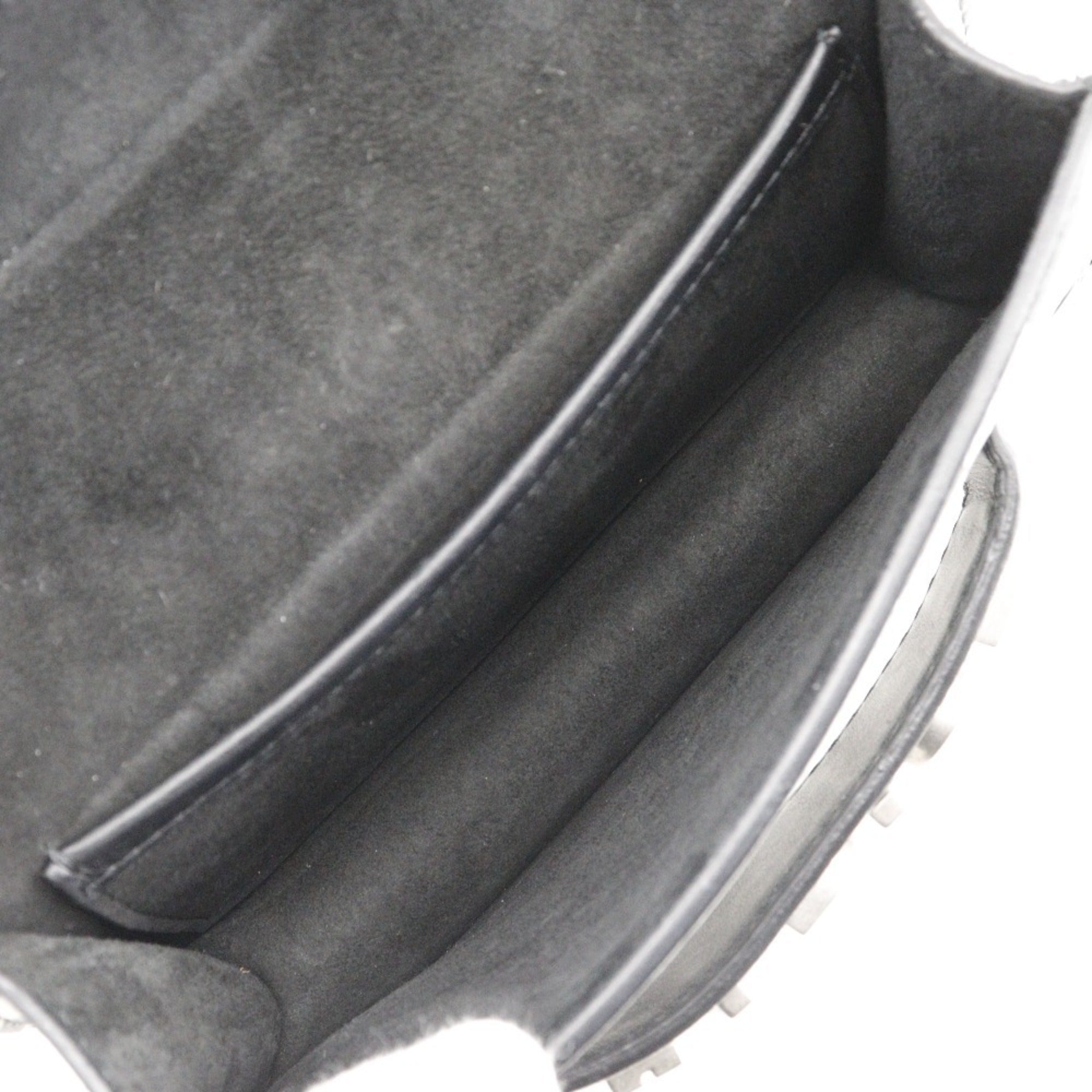 Christian Dior Black White Leather Shoulder Bag ()