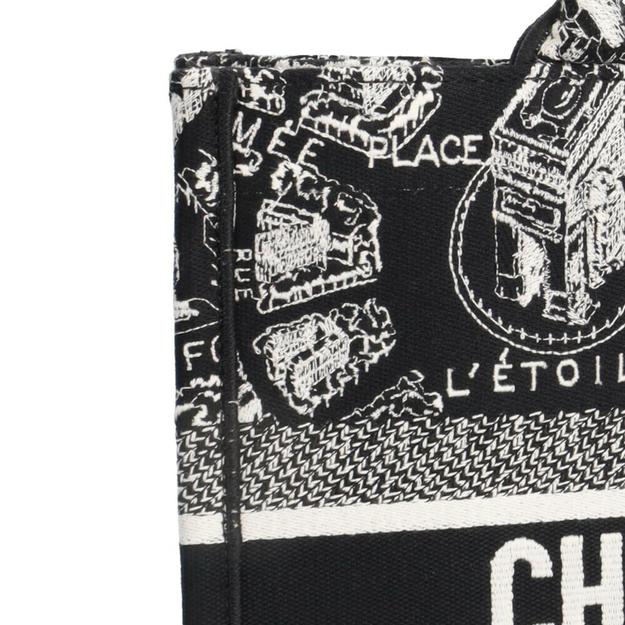Christian Dior Black White Canvas Tote Bag ()