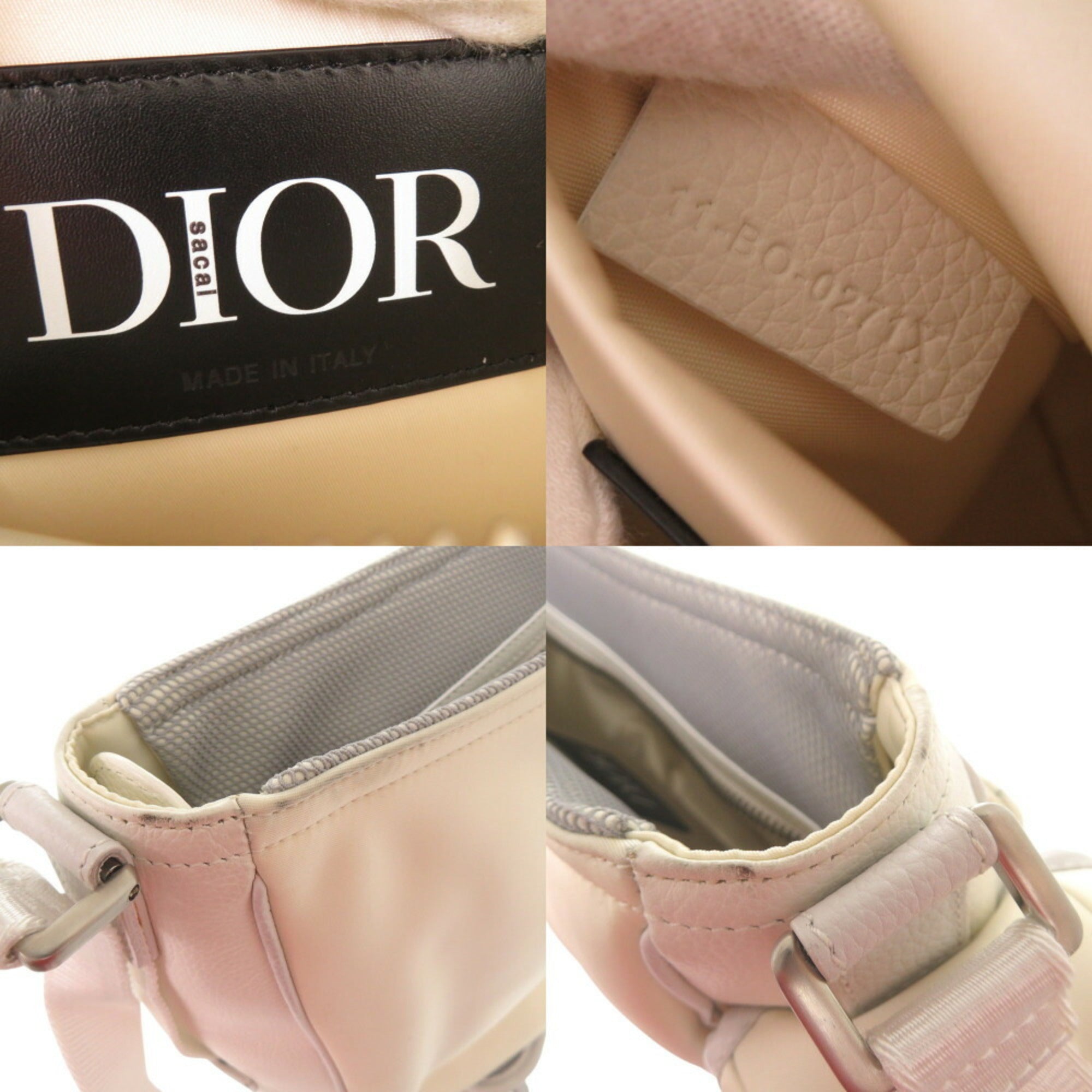 Christian Dior White Leather Nylon Shoulder Bag ()