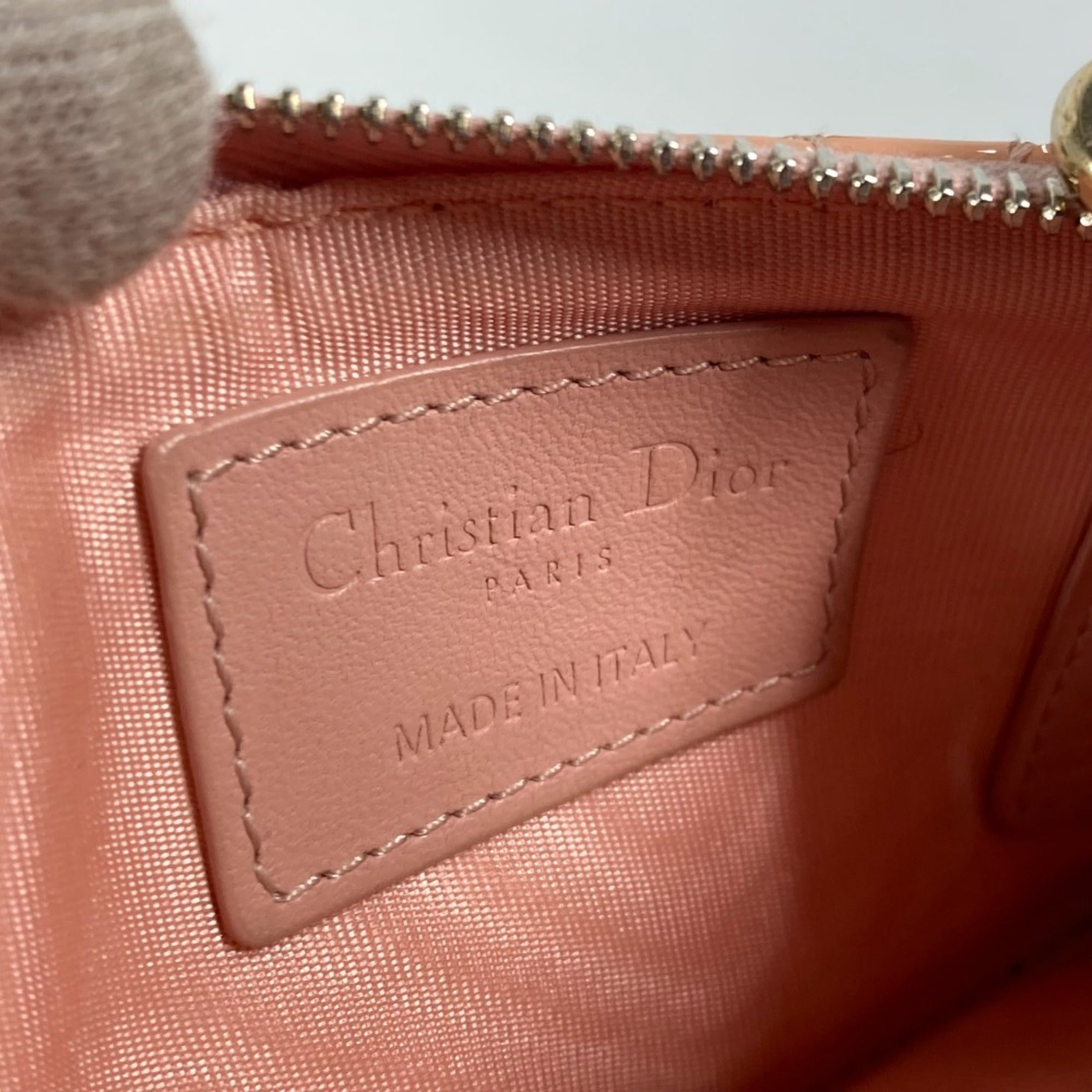 Christian Dior Pink Leather Coin Purse/Coin Case ()