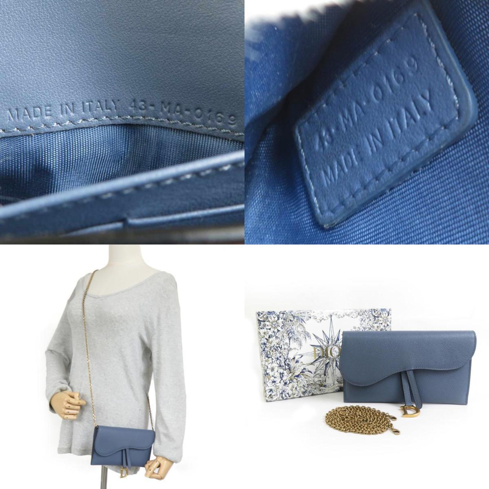 Christian Dior Dark Blue Leather Coin Purse/Coin Case ()