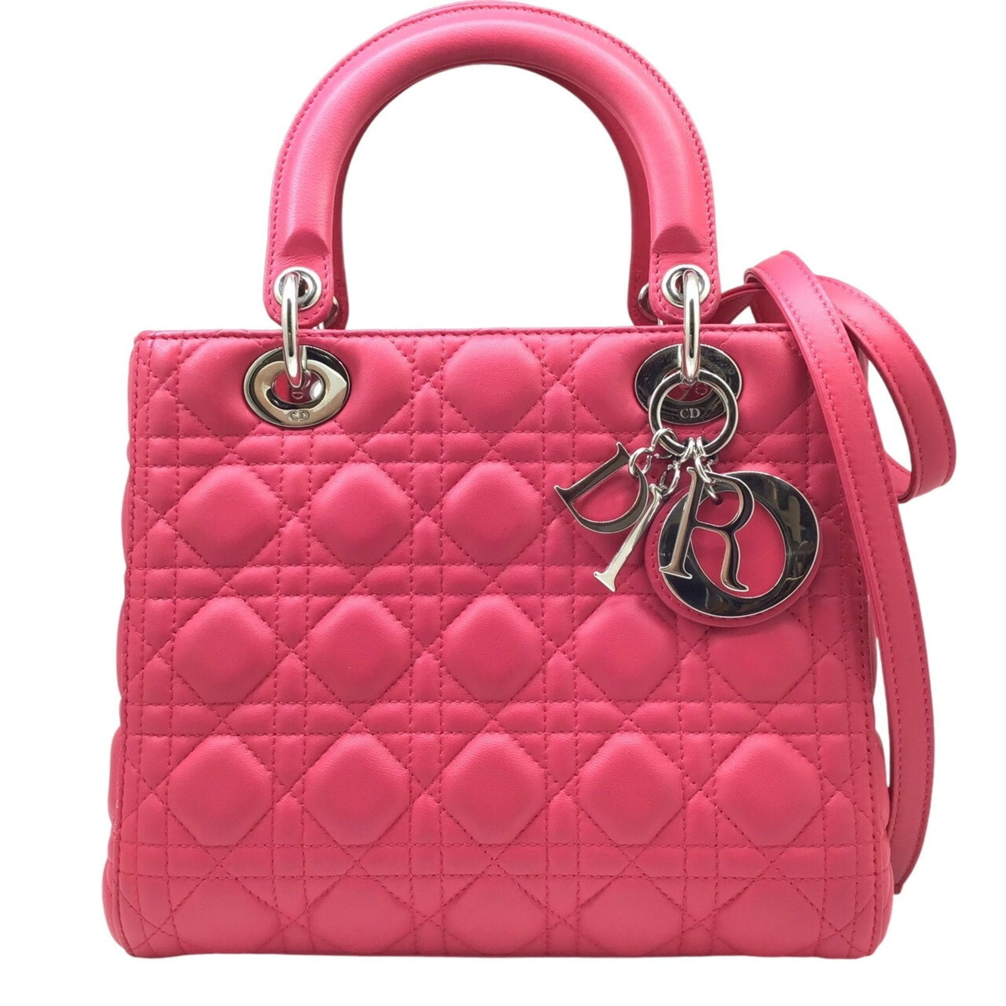 Christian Dior Pink Leather Handbag Shoulder Bag ()