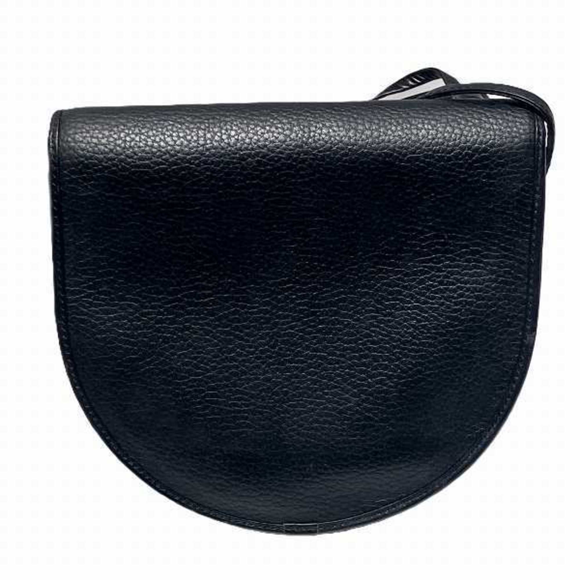 Christian Dior Black Leather Clutch Bag Shoulder Bag ()