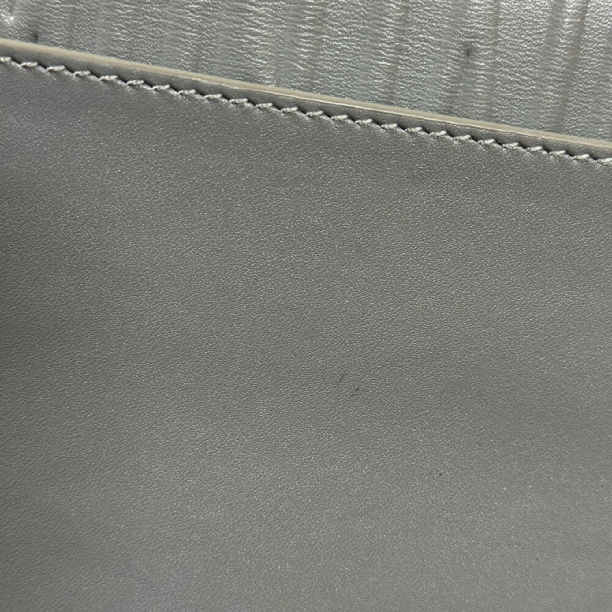 Christian Dior Gray Leather Shoulder Bag ()