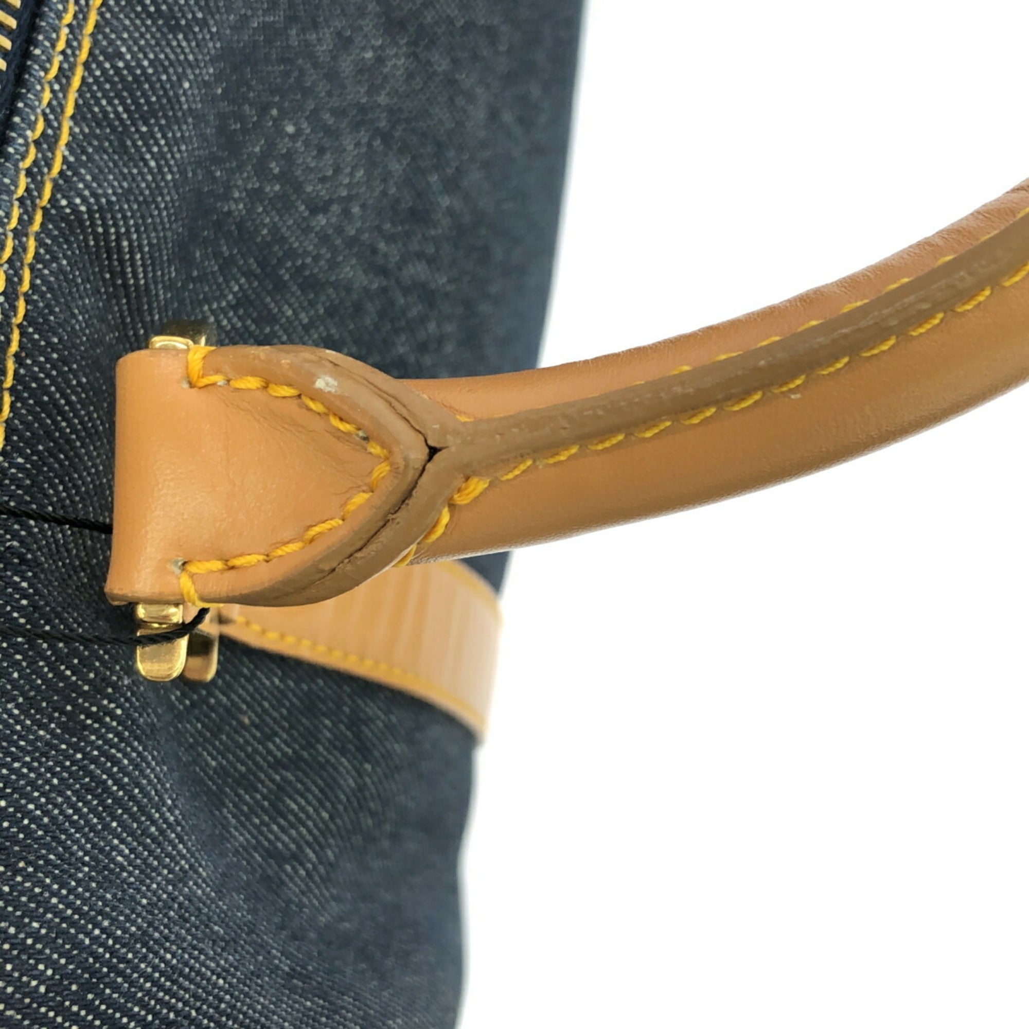 Christian Dior Blue Cotton Leather Boston Bag ()