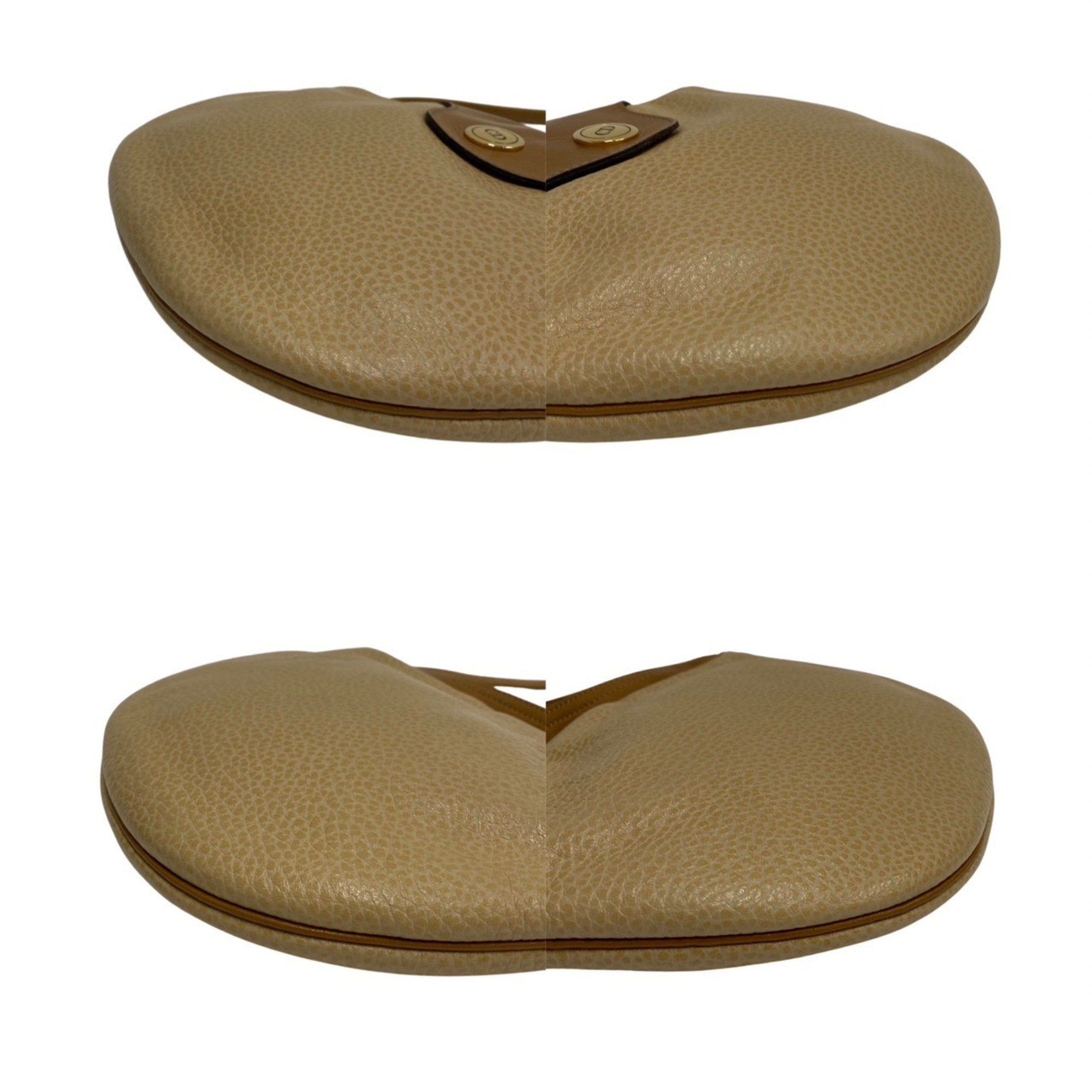 Christian Dior Beige Brown Leather Shoulder Bag ()