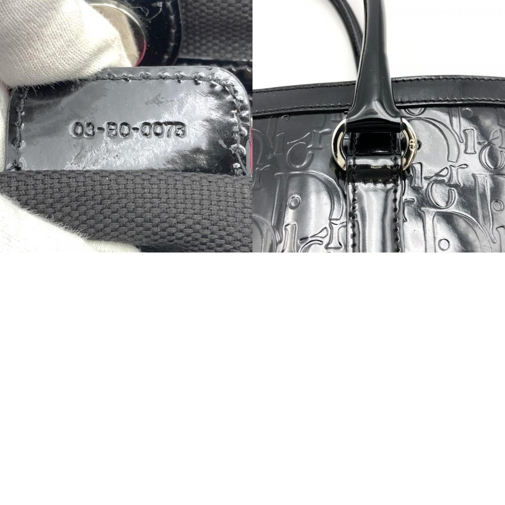 Christian Dior Black Leather Handbag Tote Bag ()